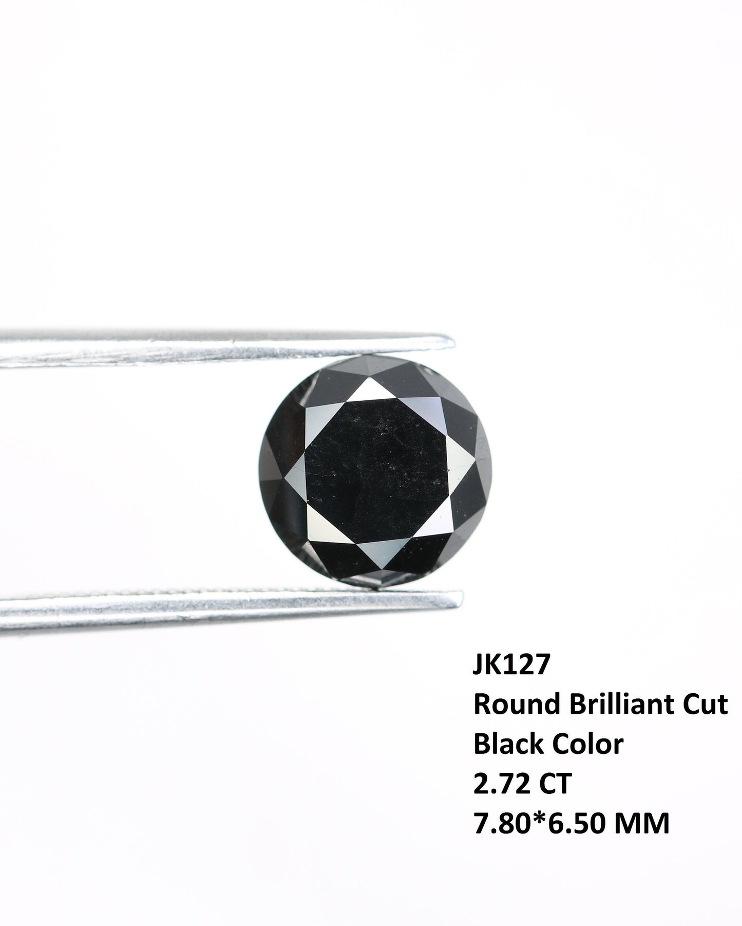 2.72 CT Round Brilliant Cut Fancy Black Diamond | Perfect Anniversary Gift | Ideal for Her | High-Quality Loose Diamond