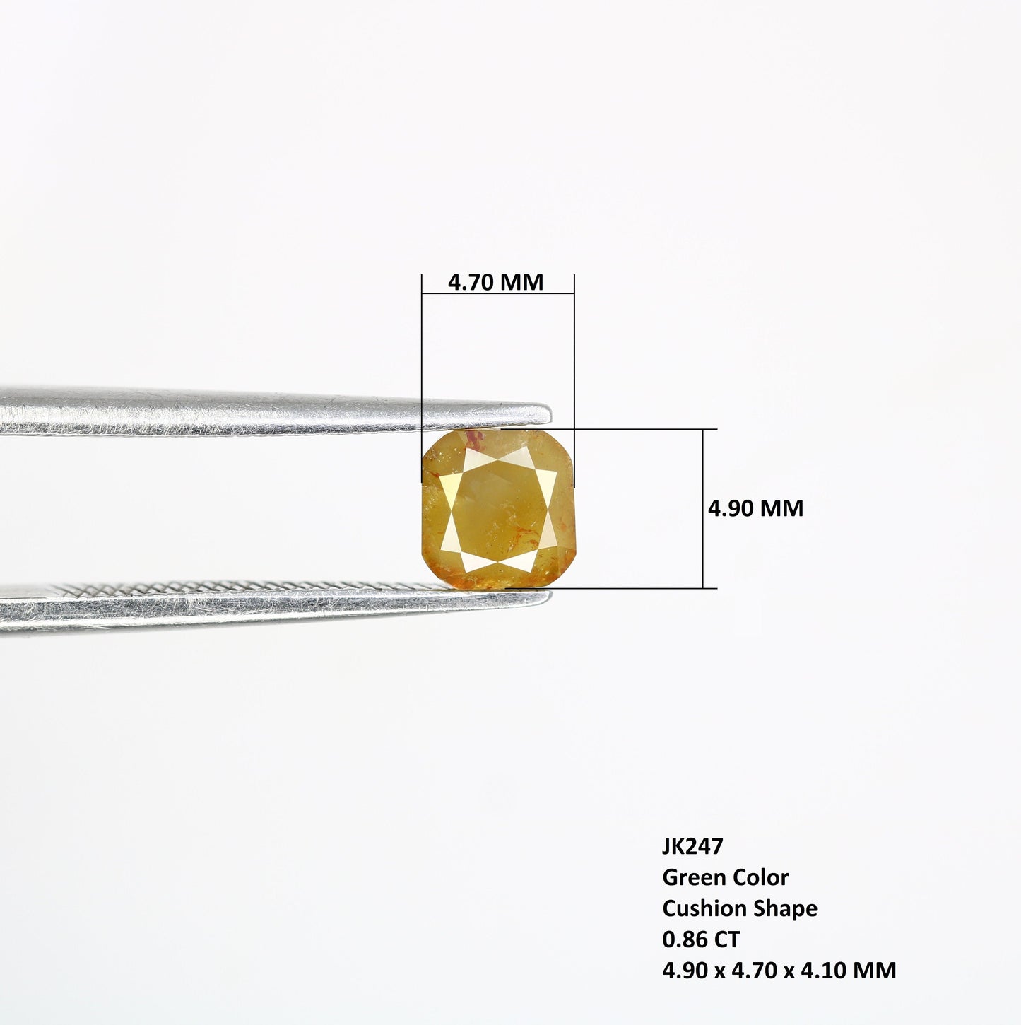 0.86 CT Green Cushion Cut Diamond | Ideal for Proposal Ring, Engagement Ring, Gift for Wife, Girlfriend, Gold Ring