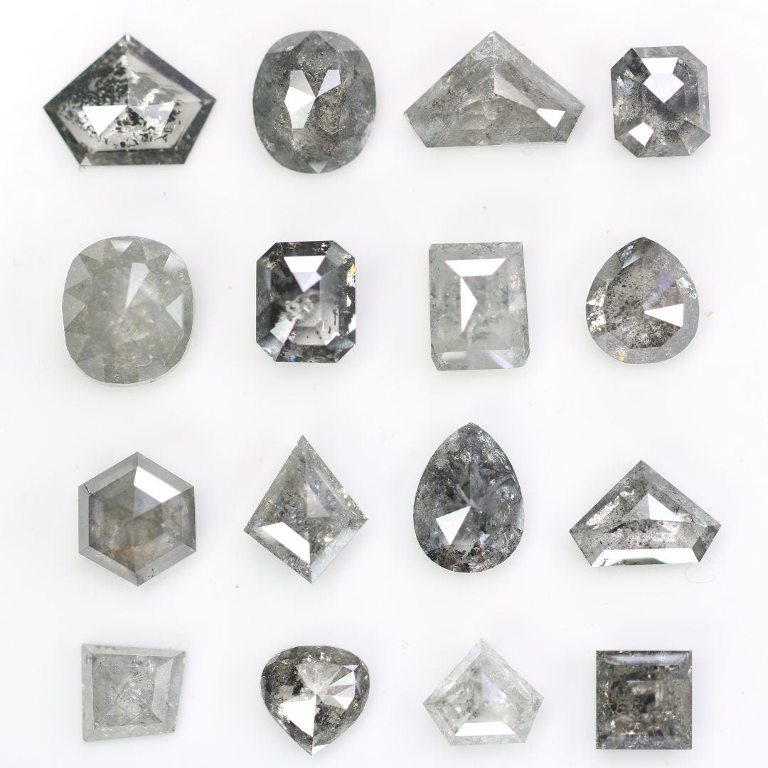 Unique Salt and Pepper Diamonds | Mixed Shape Loose Natural Diamonds for Earrings, Wedding Rings, Necklaces | Perfect Gift for Her