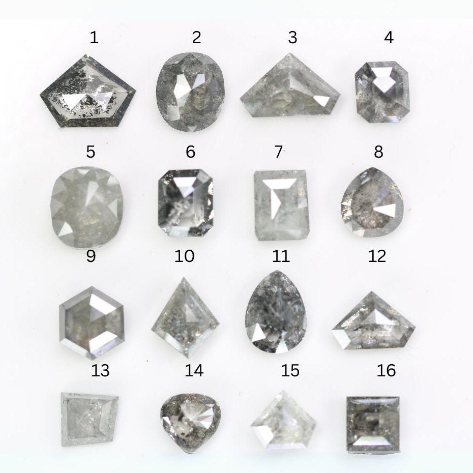 Unique Salt and Pepper Diamonds | Mixed Shape Loose Natural Diamonds for Earrings, Wedding Rings, Necklaces | Perfect Gift for Her