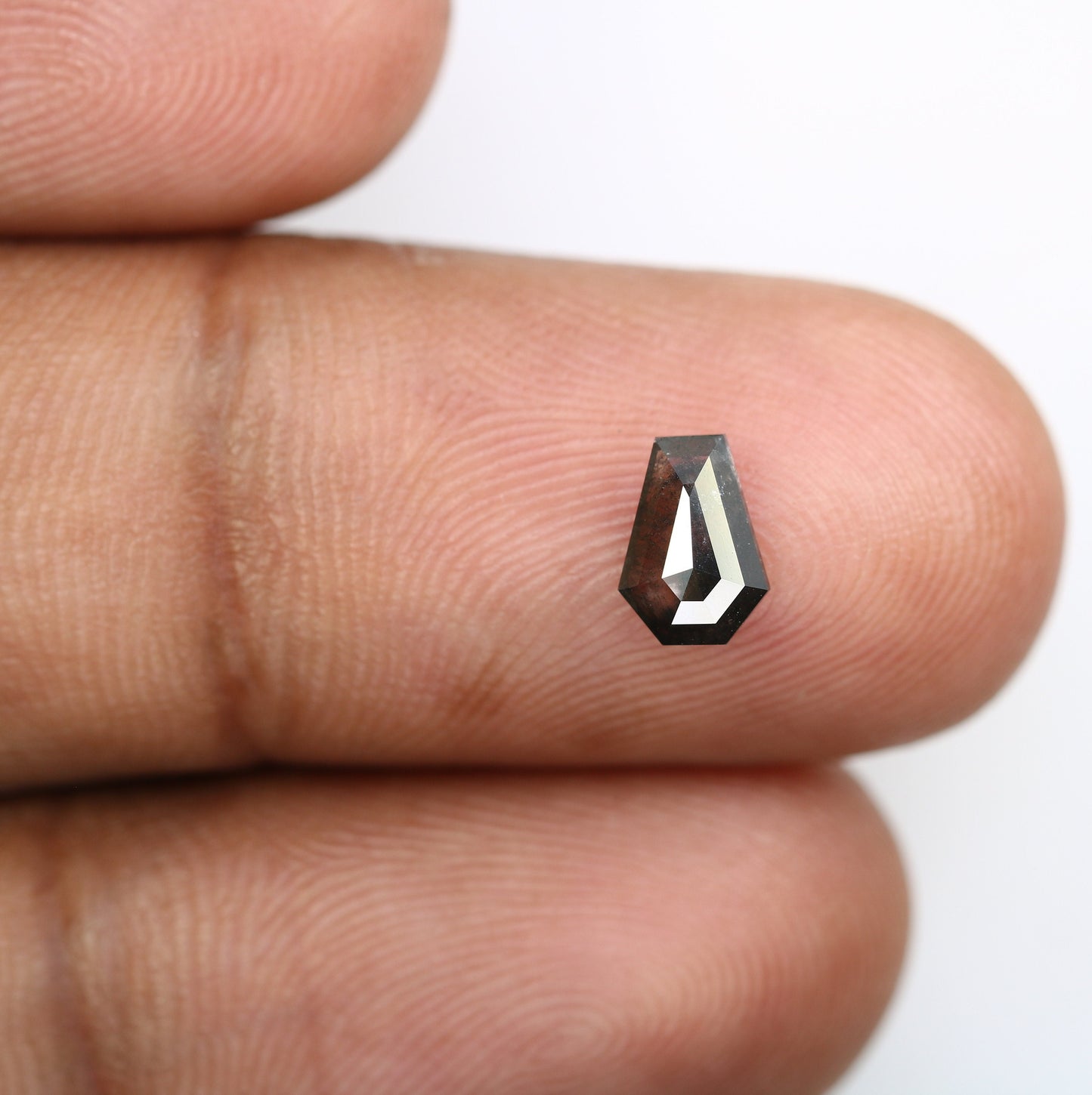 0.65 CT Salt and Pepper Unique Loose Diamond, Shield Cut for Handmade Necklace Pendant, Fancy Diamond Engagement Gold Ring For Women