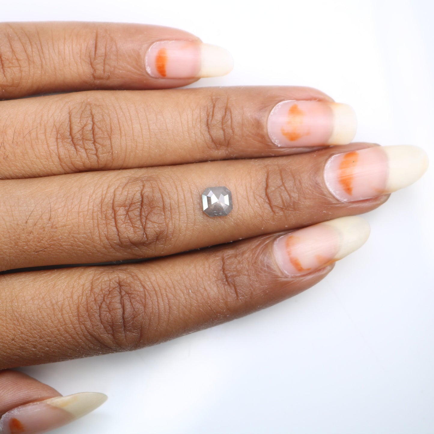 0.73 CT Asscher Shaped Natural salt and paper Rustic Diamond For Promise RingFor Gold Ring Diamonds