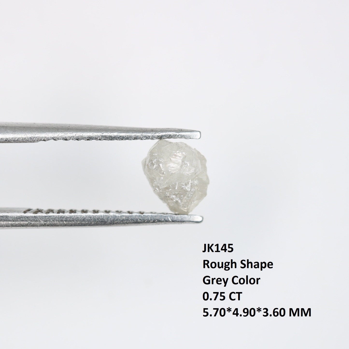 0.75 CT loose uncut raw grey fancy rough natural diamond for wedding band gold ring diamonds