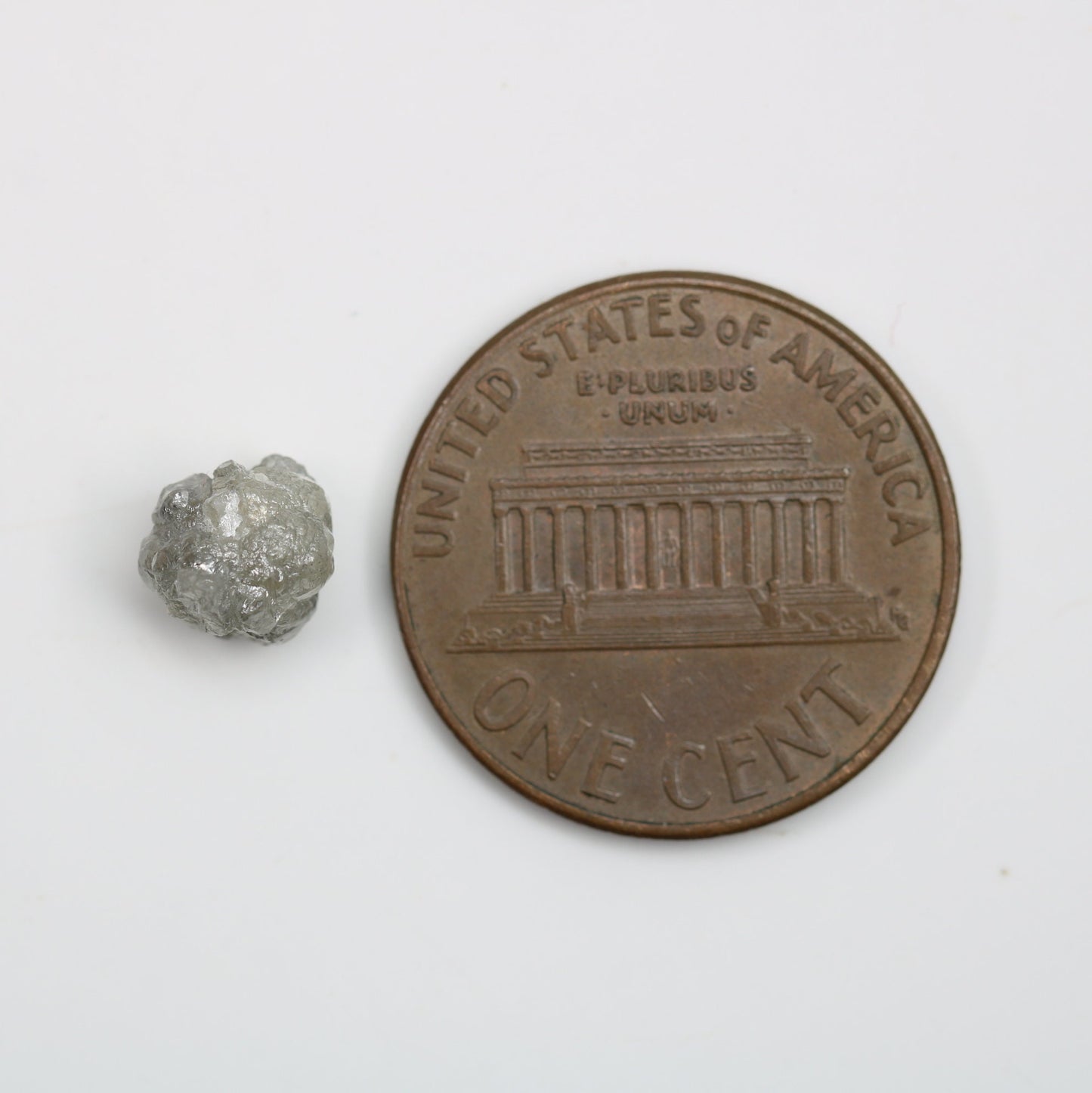 1.85 CT natural grey irregular shape rough unpolished diamond for gold ring diamonds
