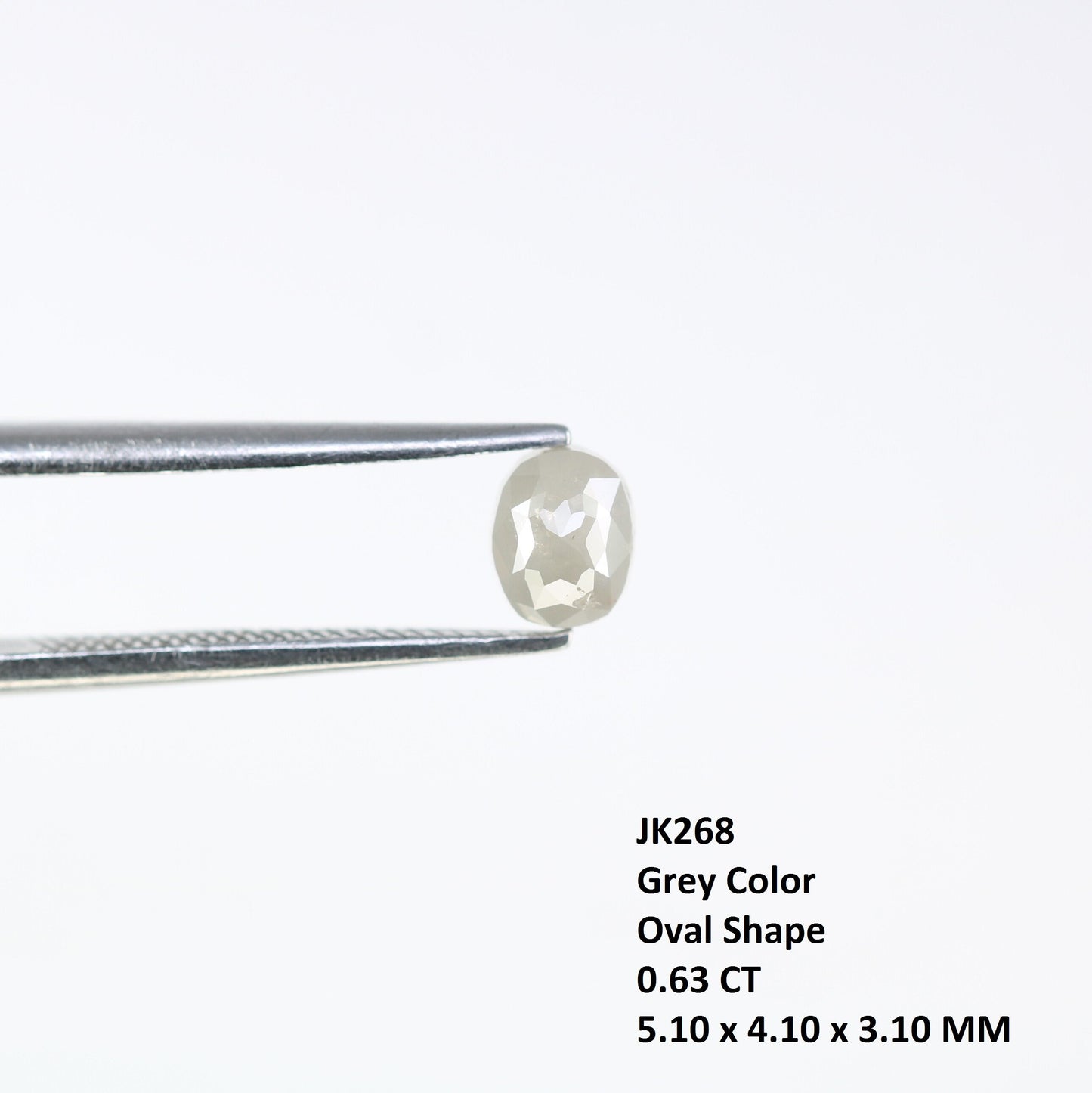 0.63 CT Natural Grey Oval Diamond | Loose Beautiful Oval Shape for Wedding Band, Gold Ring