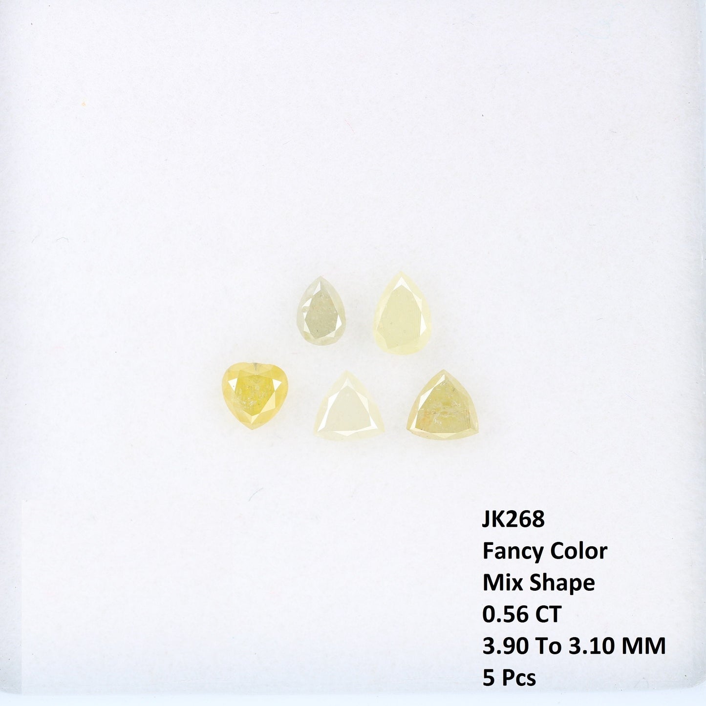 0.56 CT Fancy Polished Diamonds | Designer Jewelry in Pear, Heart & Trillion Shapes | Color Mix for Unique Gold Rings
