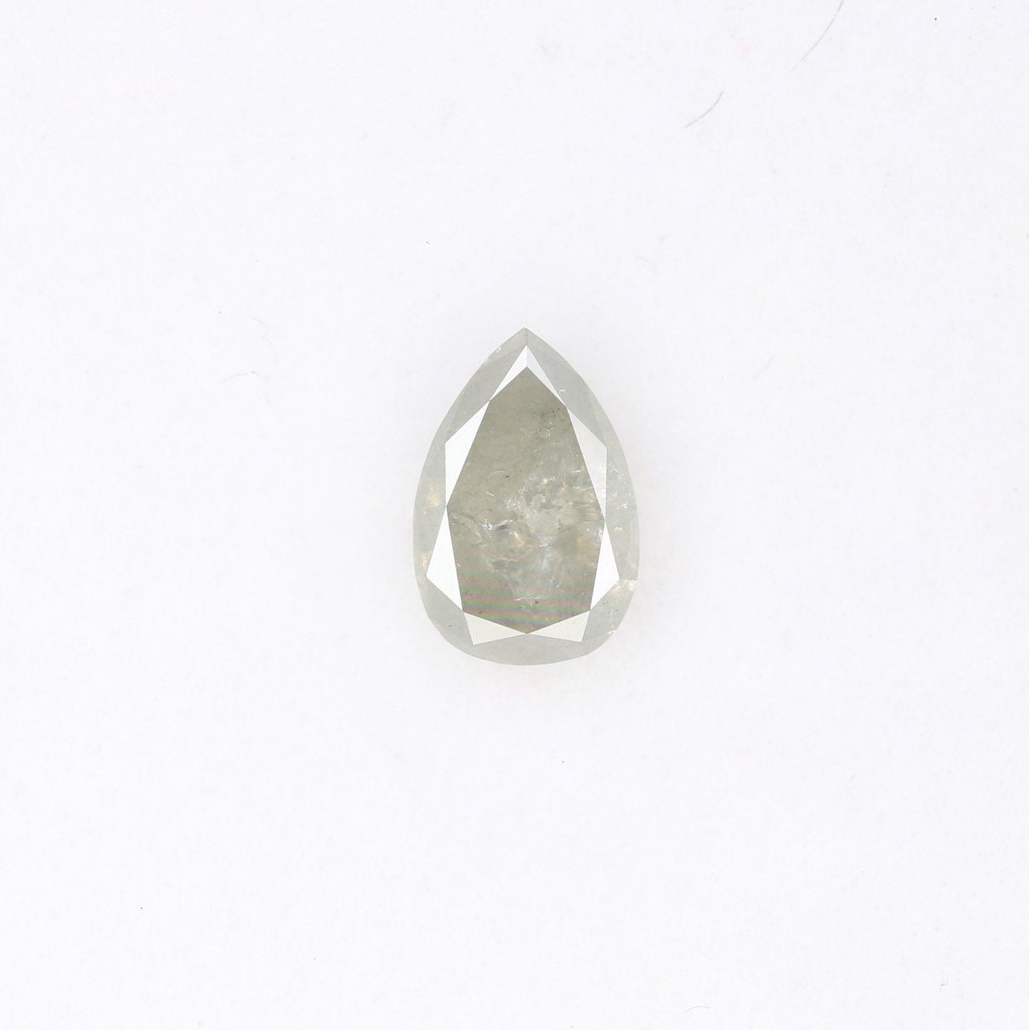 0.39 CT 6MM Polished Pear Cut Natural Grey Diamond | Loose Gem for Custom Engagement Ring | Elegant Gold Ring Accent