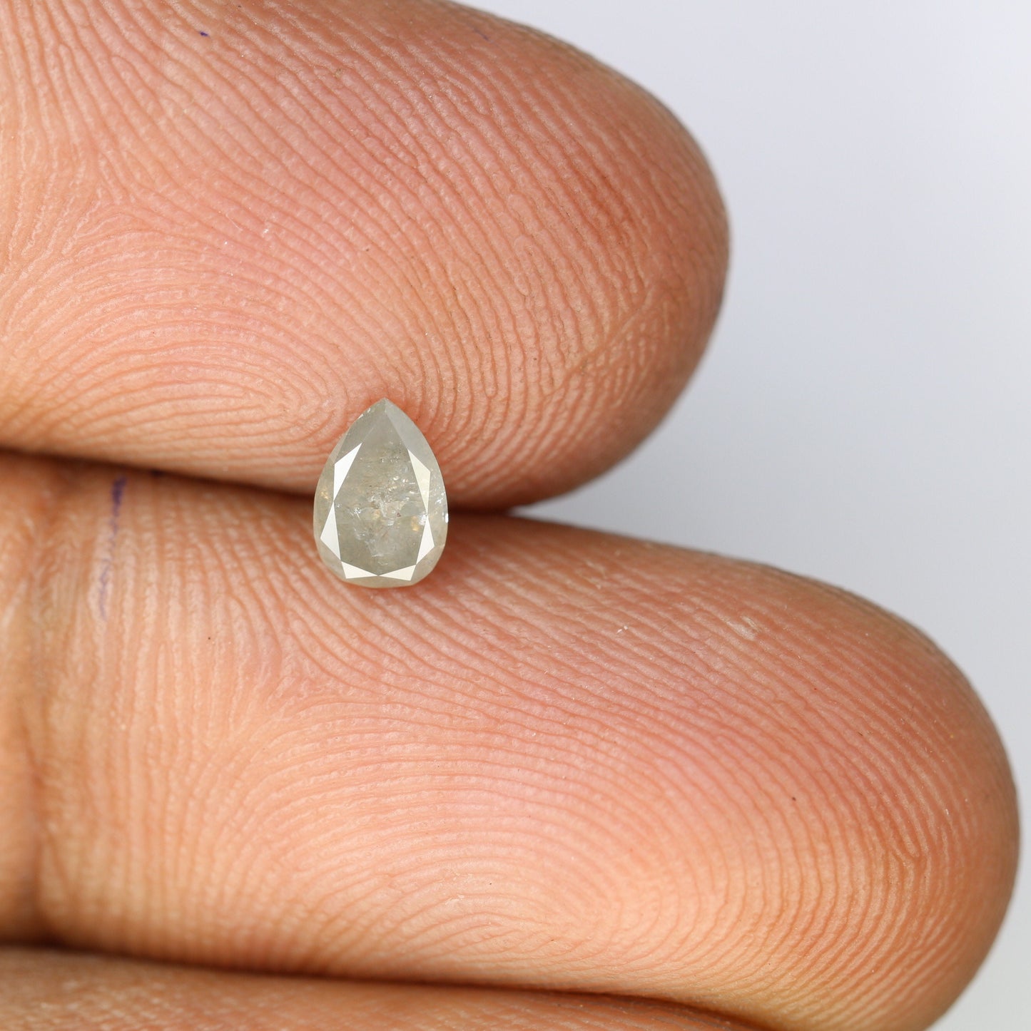 0.39 CT 6MM Polished Pear Cut Natural Grey Diamond | Loose Gem for Custom Engagement Ring | Elegant Gold Ring Accent