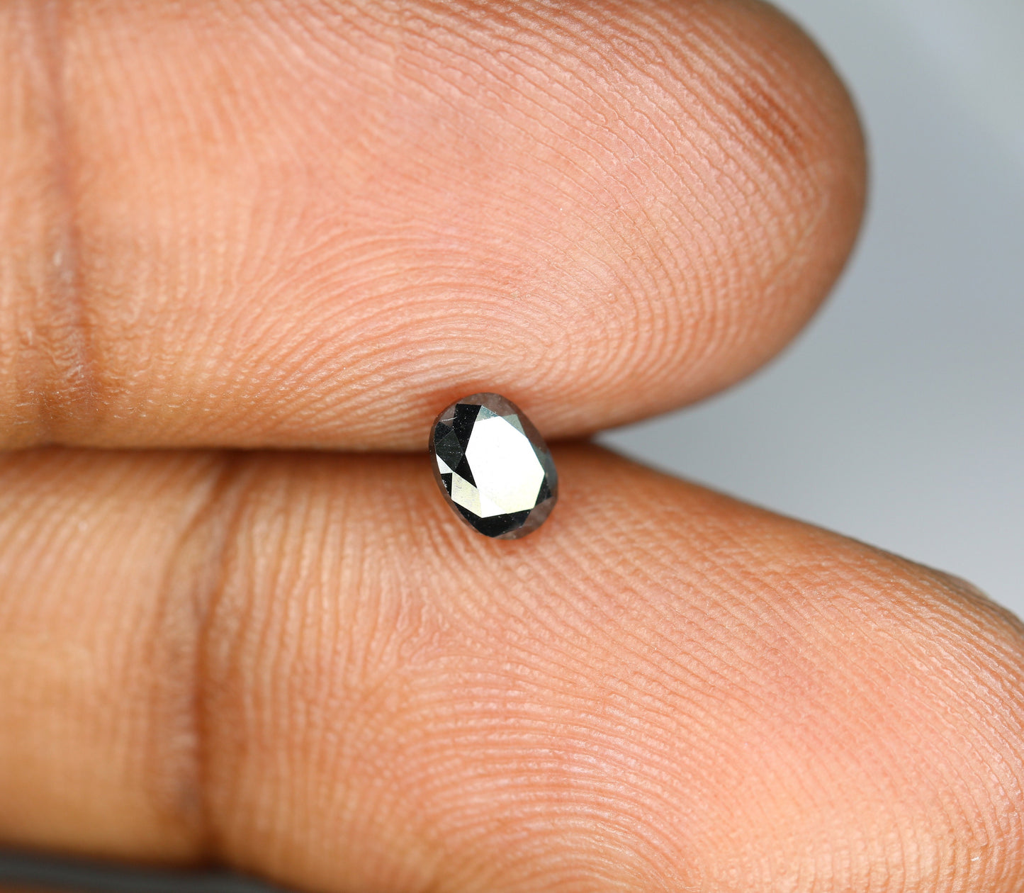 0.46 CT Fancy Oval Black Rustic Diamond | Shiny Oval Shape for Wedding Ring, Engagement Ring | Black Color Diamond