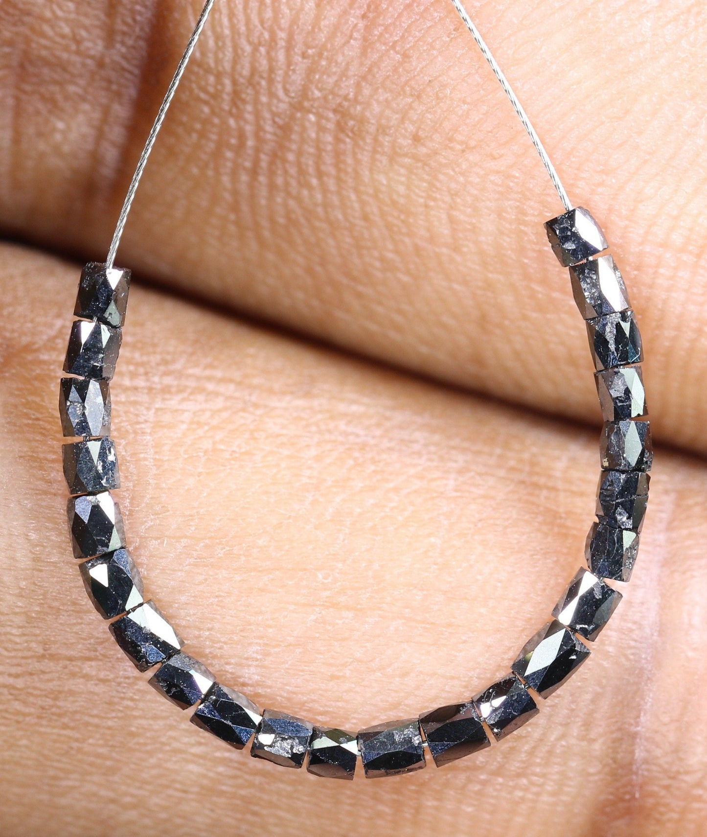 Gorgeous Black Diamond Beads | AAA Quality Faceted Loose Gems for Retro Crystal Necklaces | Unique DIY Jewelry Supplies & Artisan Craft Bead