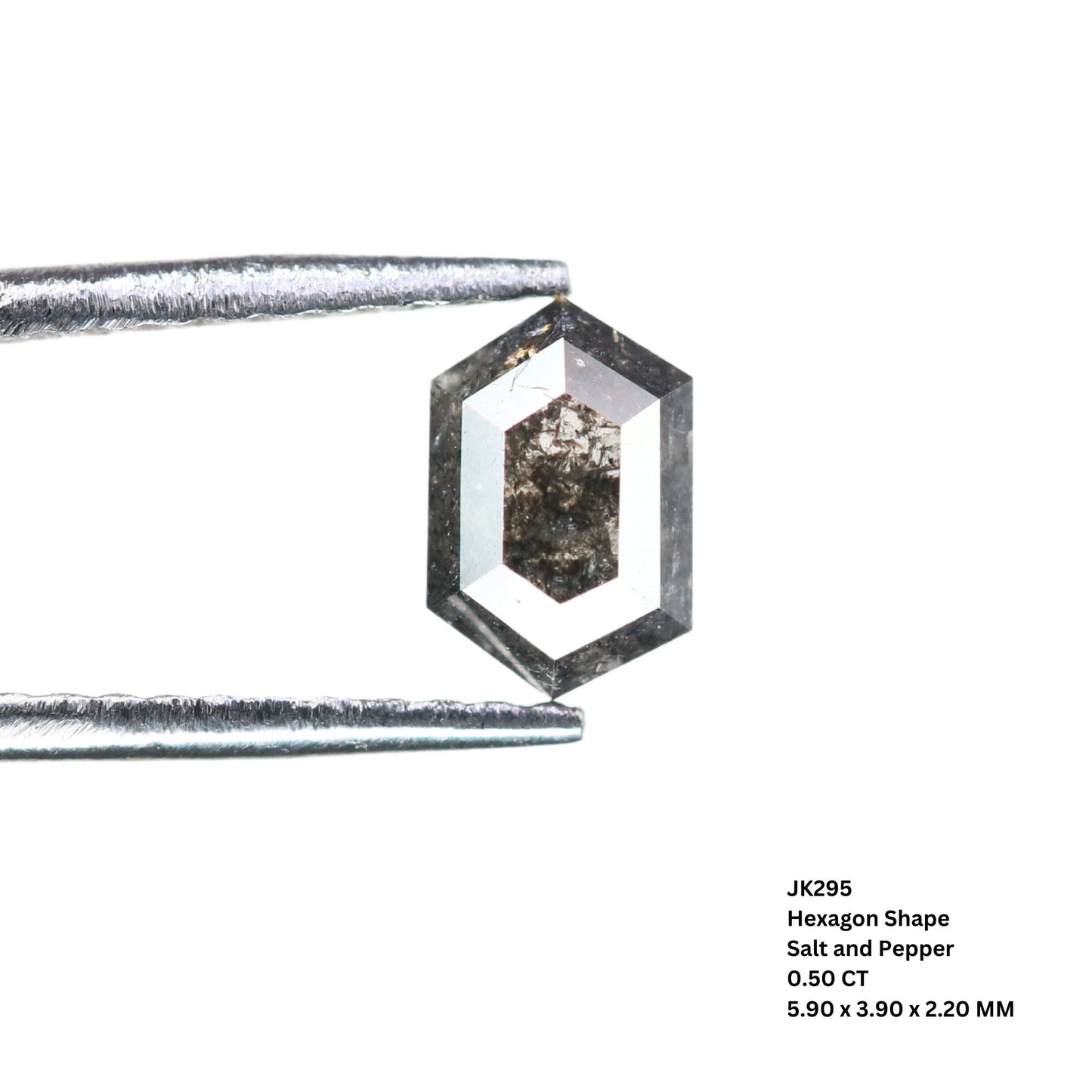 0.5CT Natural Loose Hexagon - Salt and Pepper Hexagon For Rings - Rings Gifts For Wedding - Fancy Gift for Her - Handmade Diamond