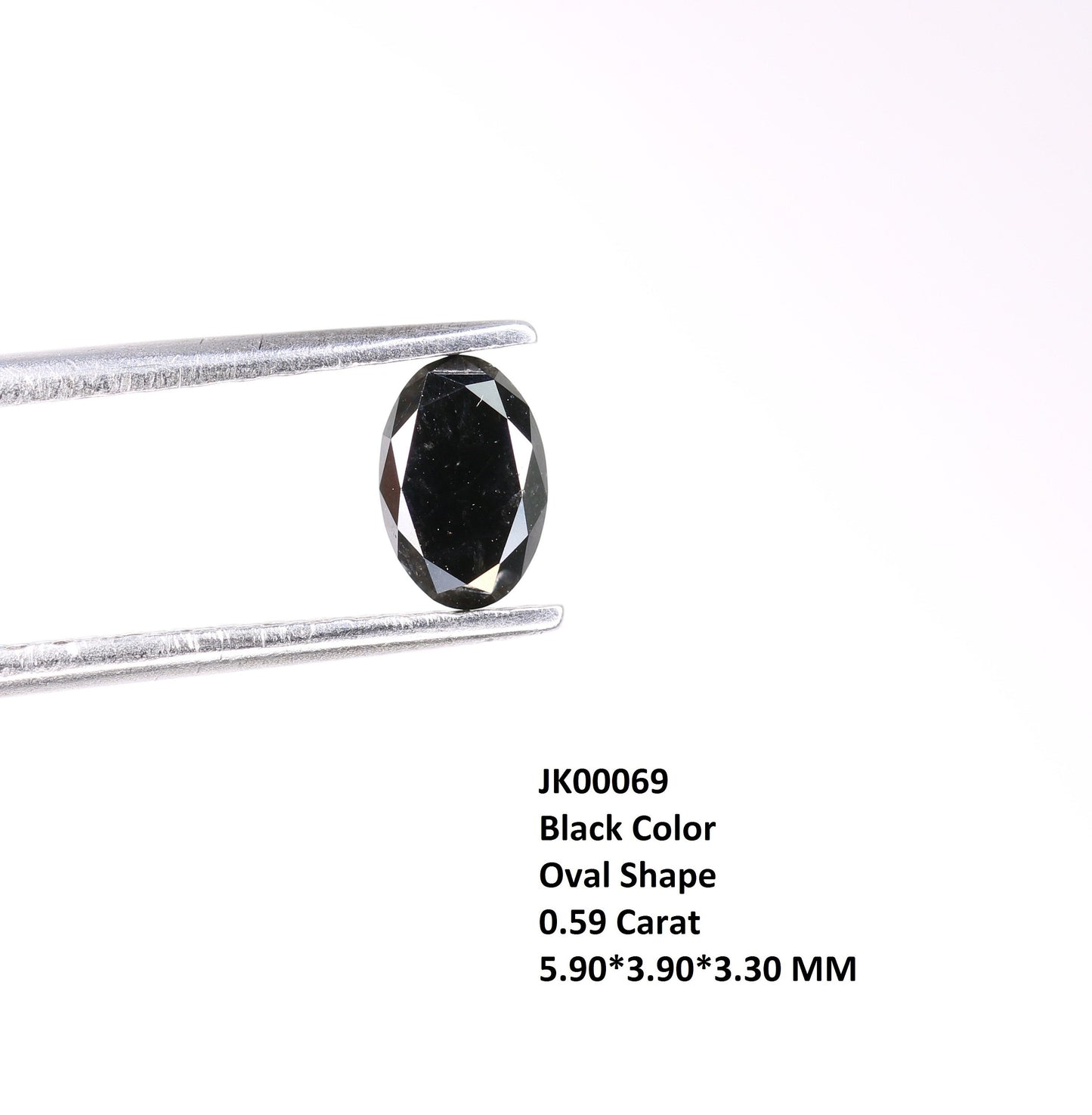 0.59 CT Rustic Black Oval Diamond | Oval Shape for Wedding Jewelry, Engagement Ring | Rustic Black Diamond for Gold Ring