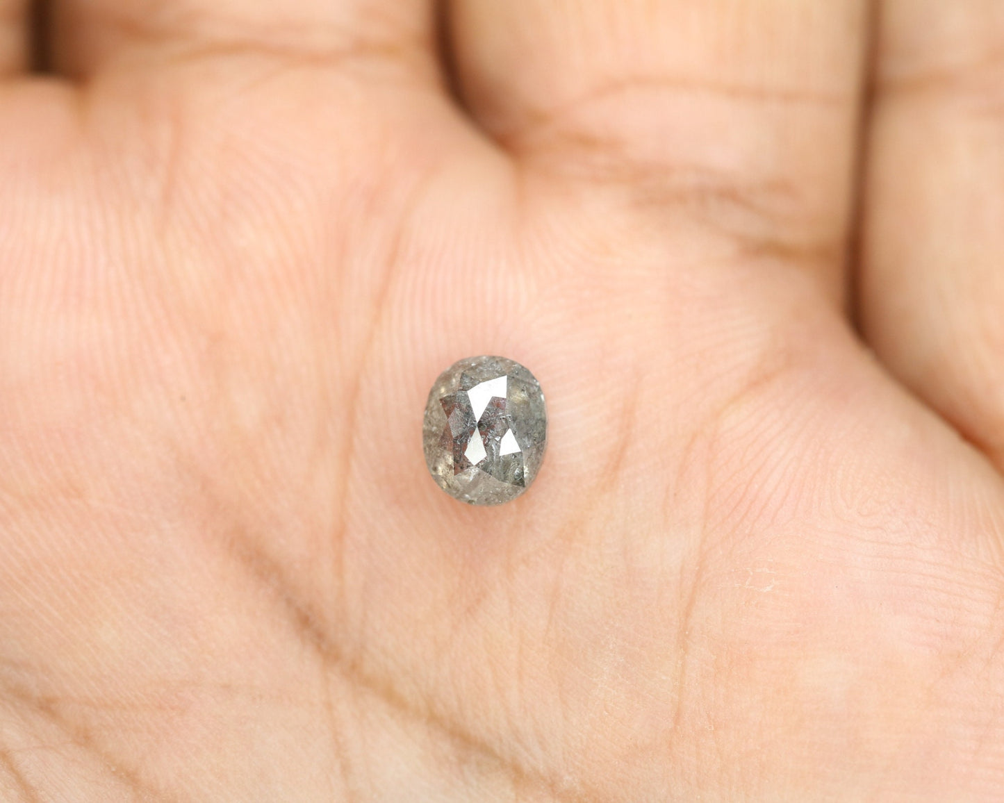 1.31 CT Natural Salt and Pepper Oval Diamond | Ideal for Wedding and Multiple Occasions | Gold Ring Diamond