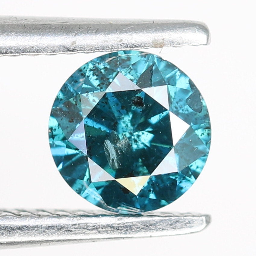 0.39 CT Popular Blue Round Brilliant Cut Polished Diamond | Ideal for Halo Engagement Rings and Gold Jewelry | High-Quality Loose Gemstone
