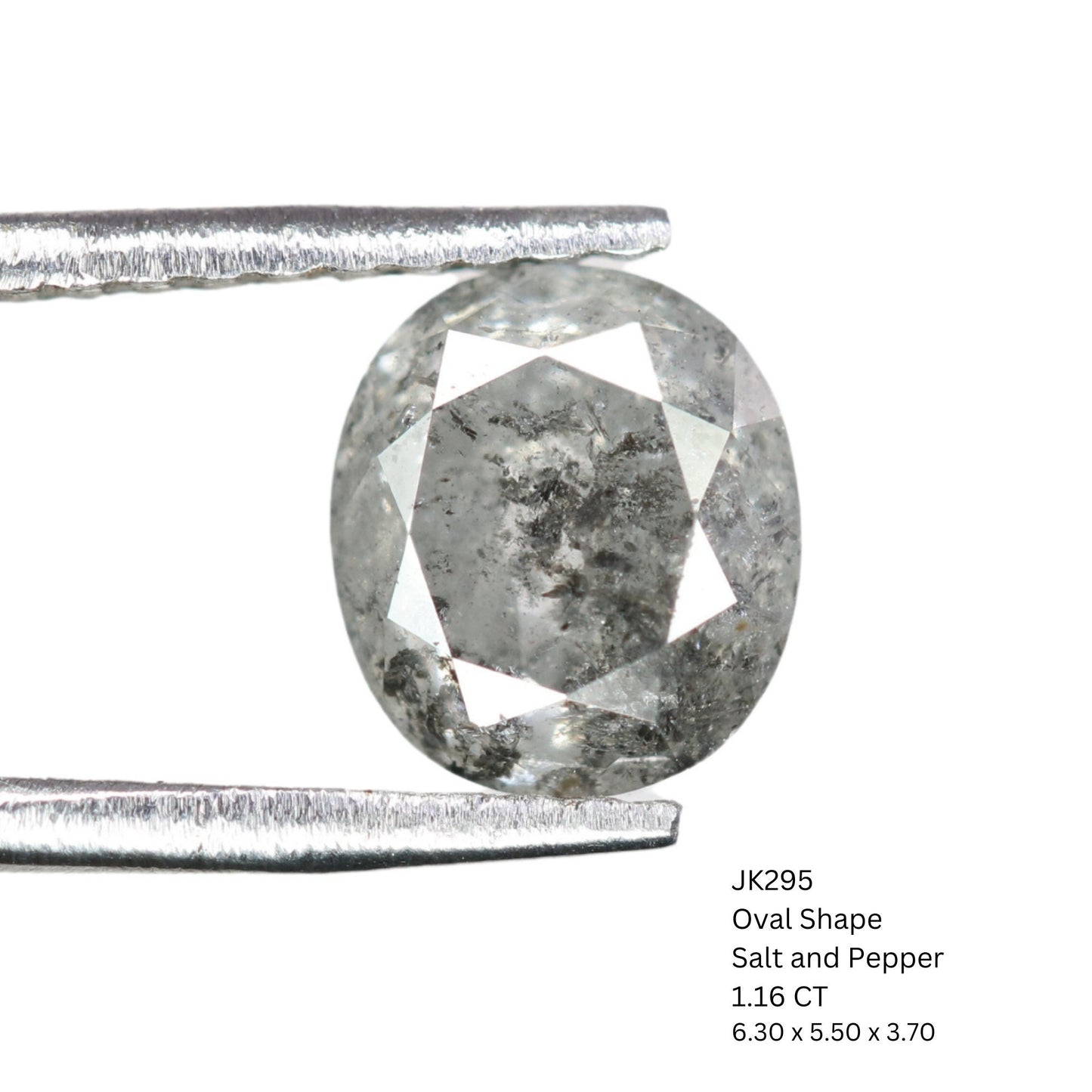 1.16 CT Natural Salt and Pepper Oval Diamond | Custom Ring, Wedding Jewelry | Gold Ring Diamond