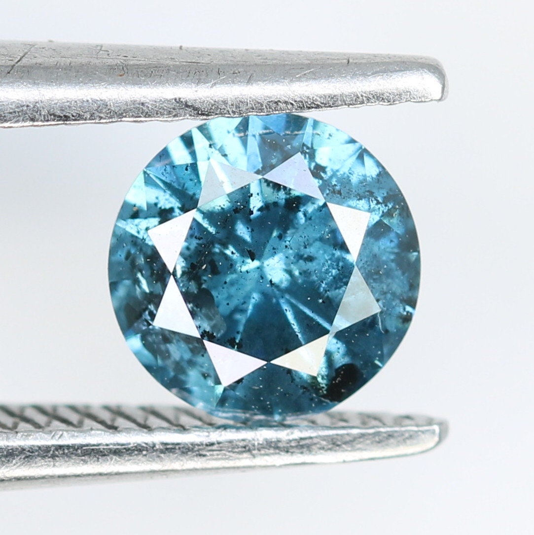 0.43 CT Natural Blue Round Brilliant Cut Polished Diamond | Ideal for Engagement Rings and Gold Jewelry | High-Quality Loose Gemstone