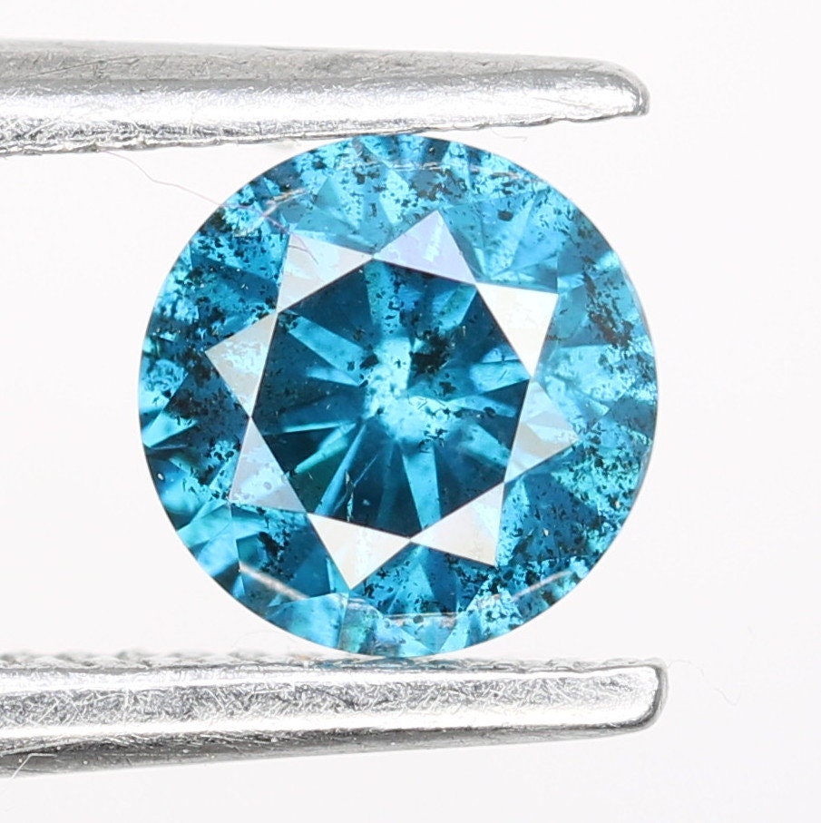 0.47 CT Natural Round Brilliant Cut Blue Polished Diamond | Ideal for Wedding Jewelry and Gold Rings | High-Quality Loose Gemstone