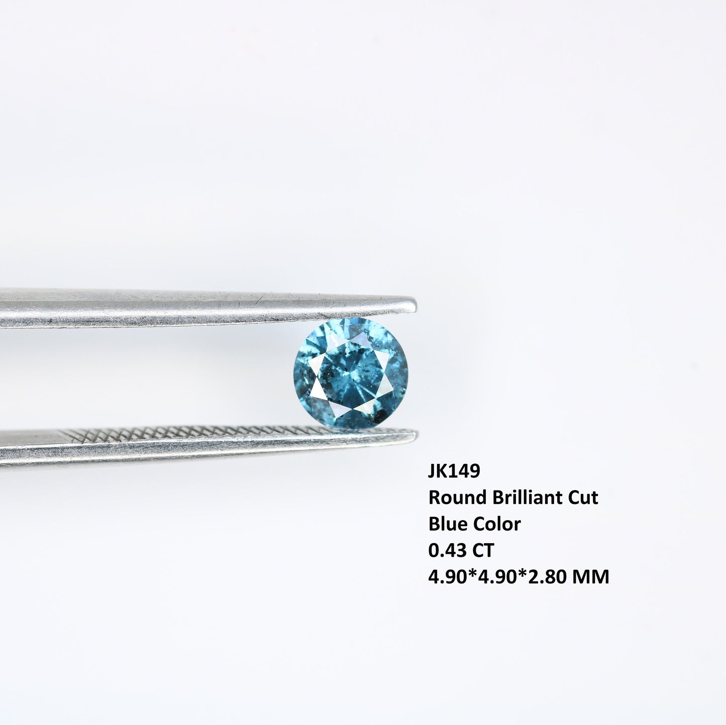0.43 CT Natural Blue Round Brilliant Cut Polished Diamond | Ideal for Engagement Rings and Gold Jewelry | High-Quality Loose Gemstone