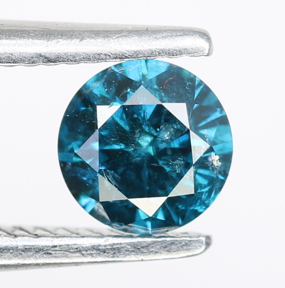 0.29 CT 4.20 MM Blue Round Brilliant Cut Loose Diamond | Perfect for Wedding Rings and Gold Jewelry | Ideal for Custom Jewelry Making