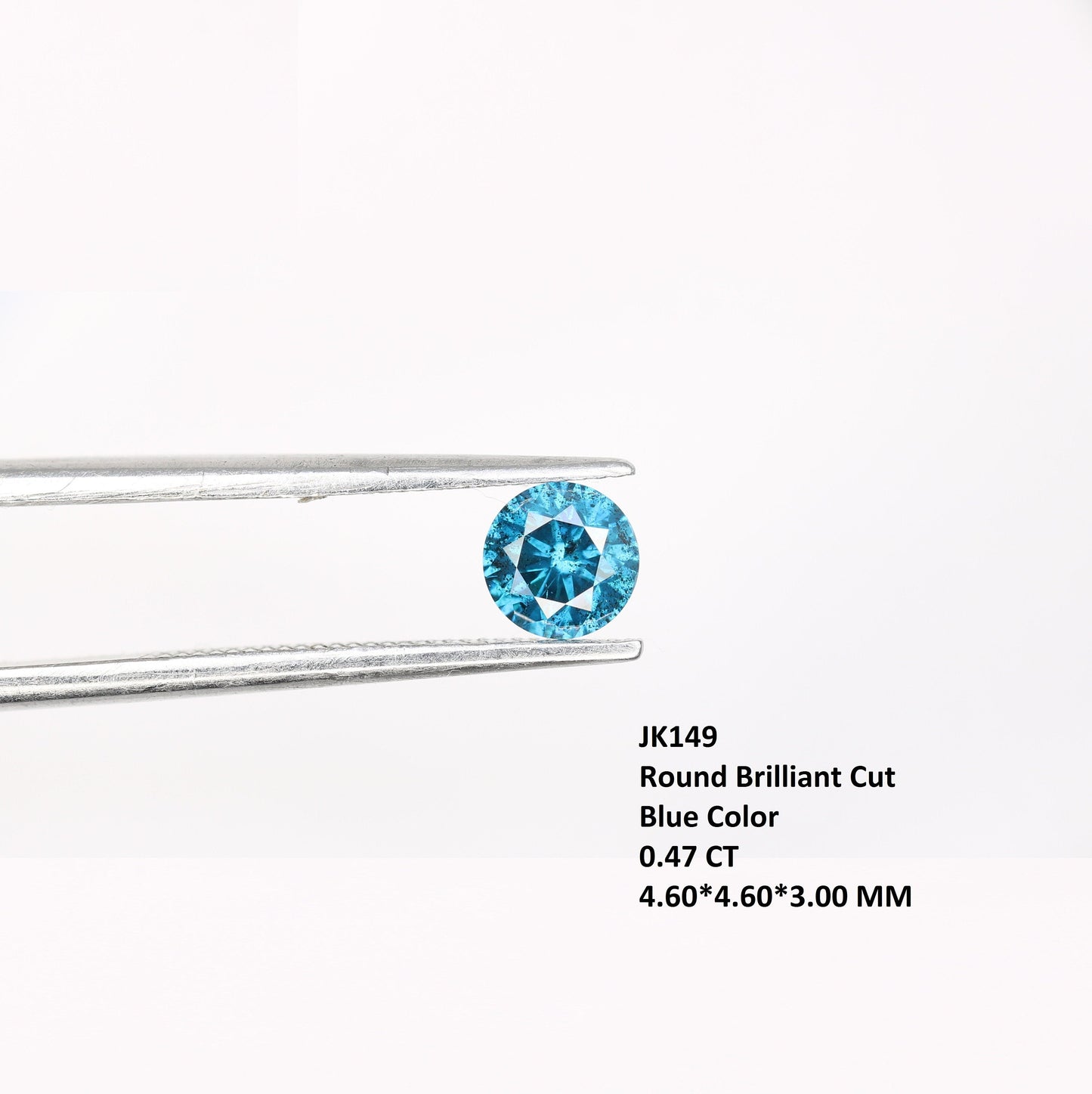 0.47 CT Natural Round Brilliant Cut Blue Polished Diamond | Ideal for Wedding Jewelry and Gold Rings | High-Quality Loose Gemstone