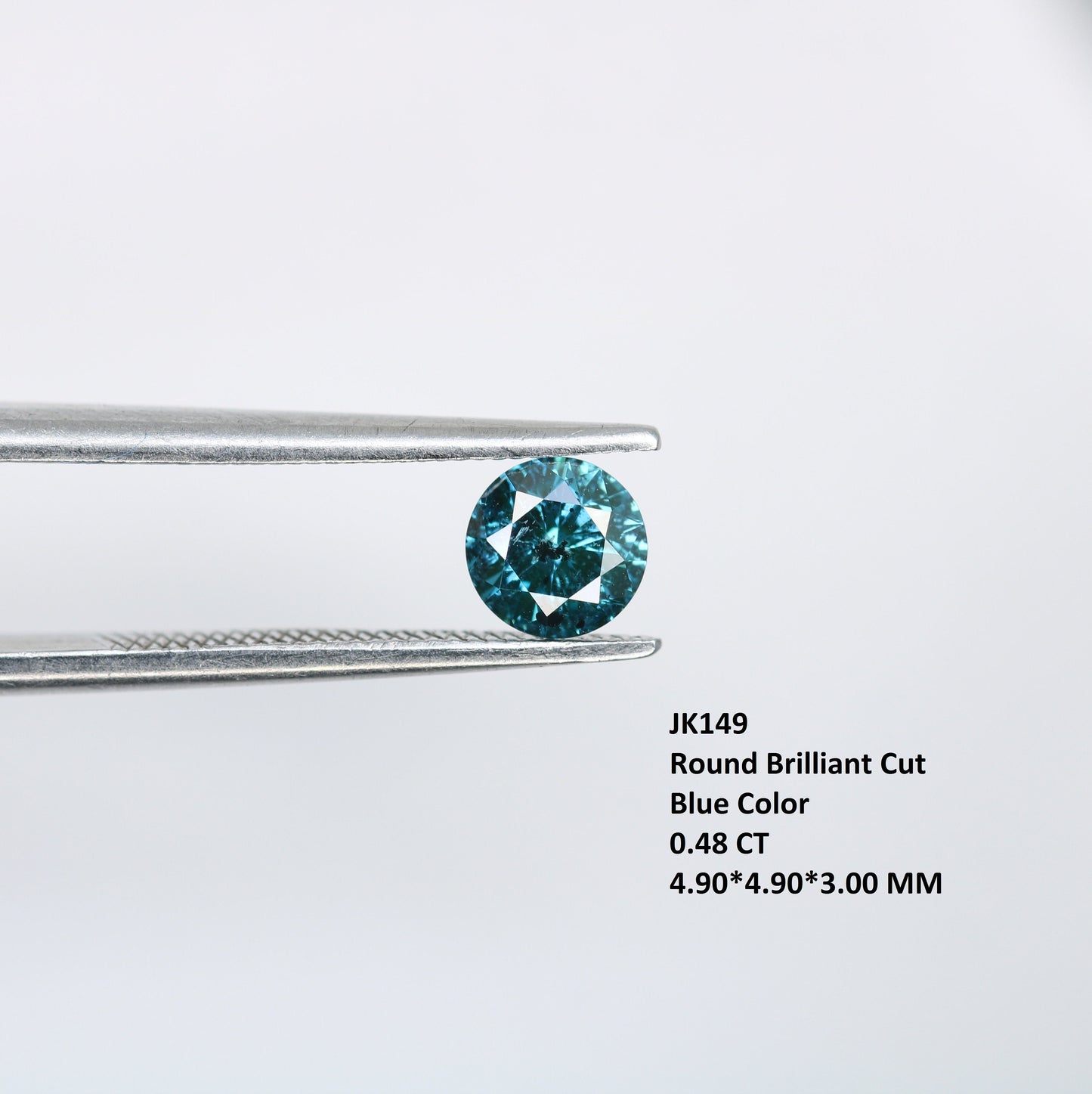 0.48 CT Round Brilliant Cut Blue Rustic Polished Diamond | Ideal for Designer Rings and Gold Jewelry | High-Quality Loose Gemstone