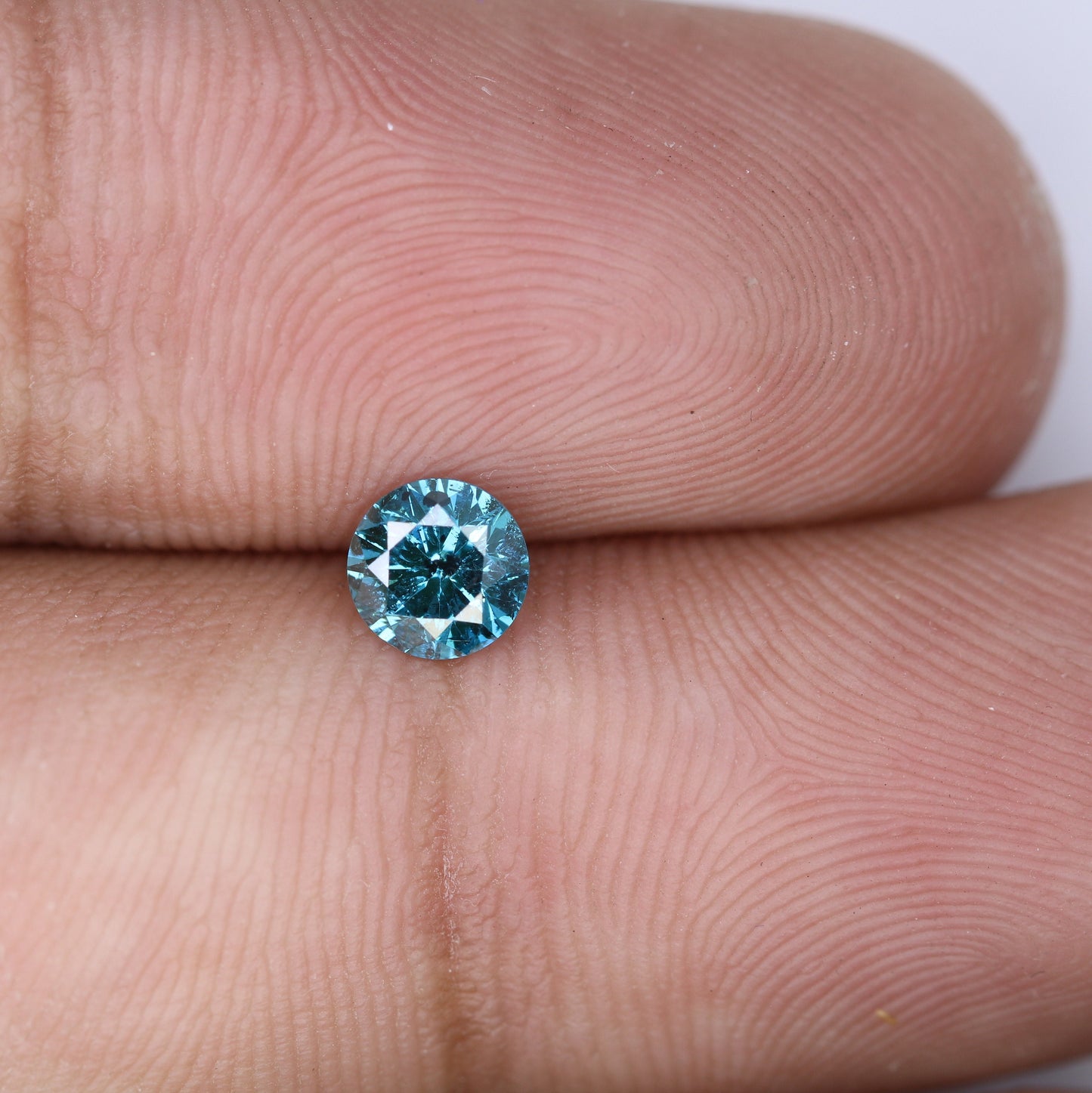 0.48 CT Round Brilliant Cut Blue Rustic Polished Diamond | Ideal for Designer Rings and Gold Jewelry | High-Quality Loose Gemstone