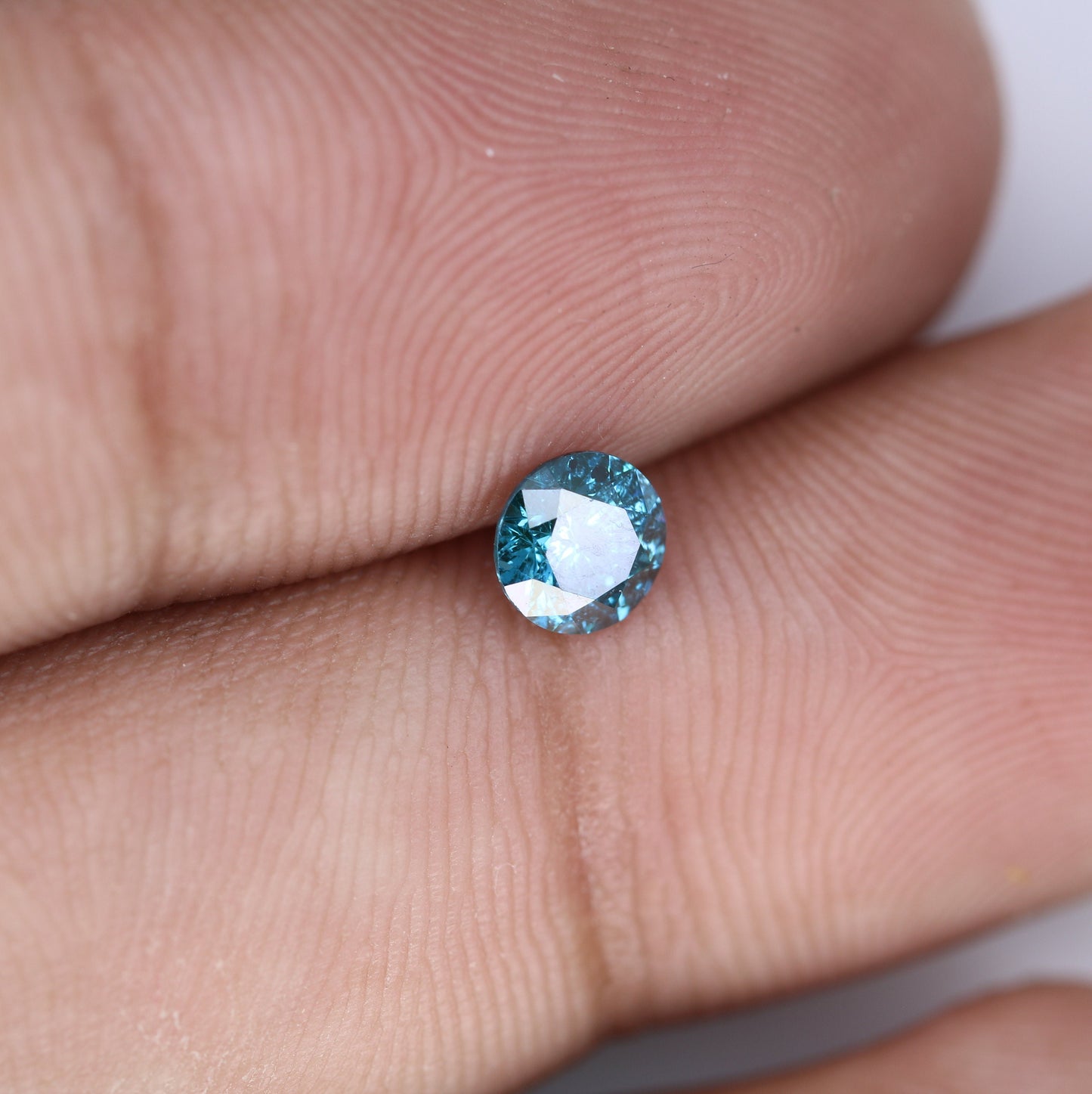 0.48 CT Round Brilliant Cut Blue Rustic Polished Diamond | Ideal for Designer Rings and Gold Jewelry | High-Quality Loose Gemstone