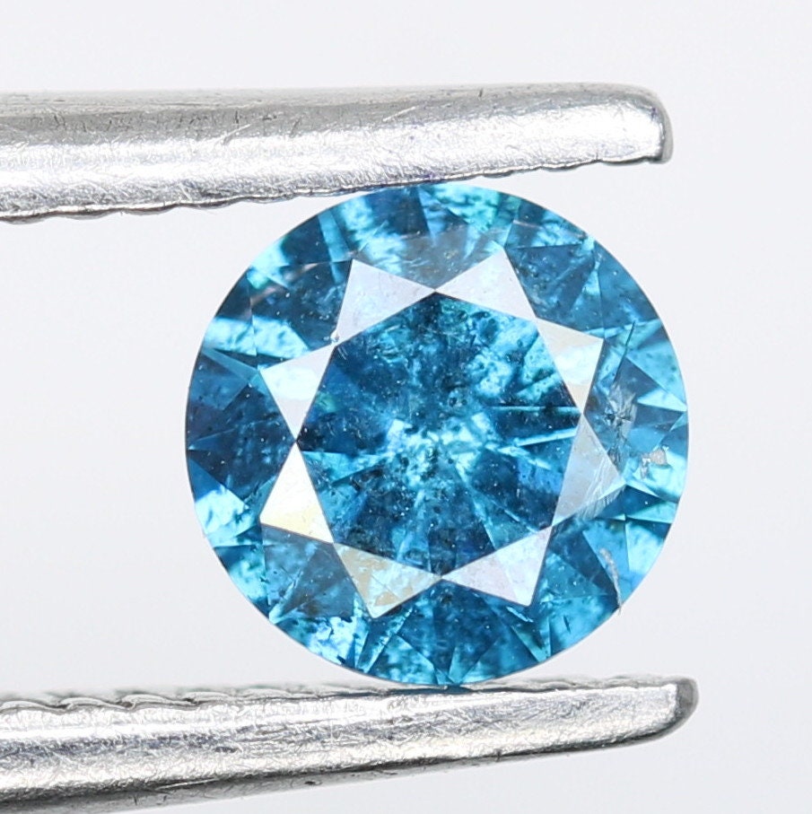 0.28 CT Natural Blue Round Rose Cut Diamond | Fancy Brilliant Cut | Polished for Engagement Rings and Gold Jewelry | High-Quality Gemstone