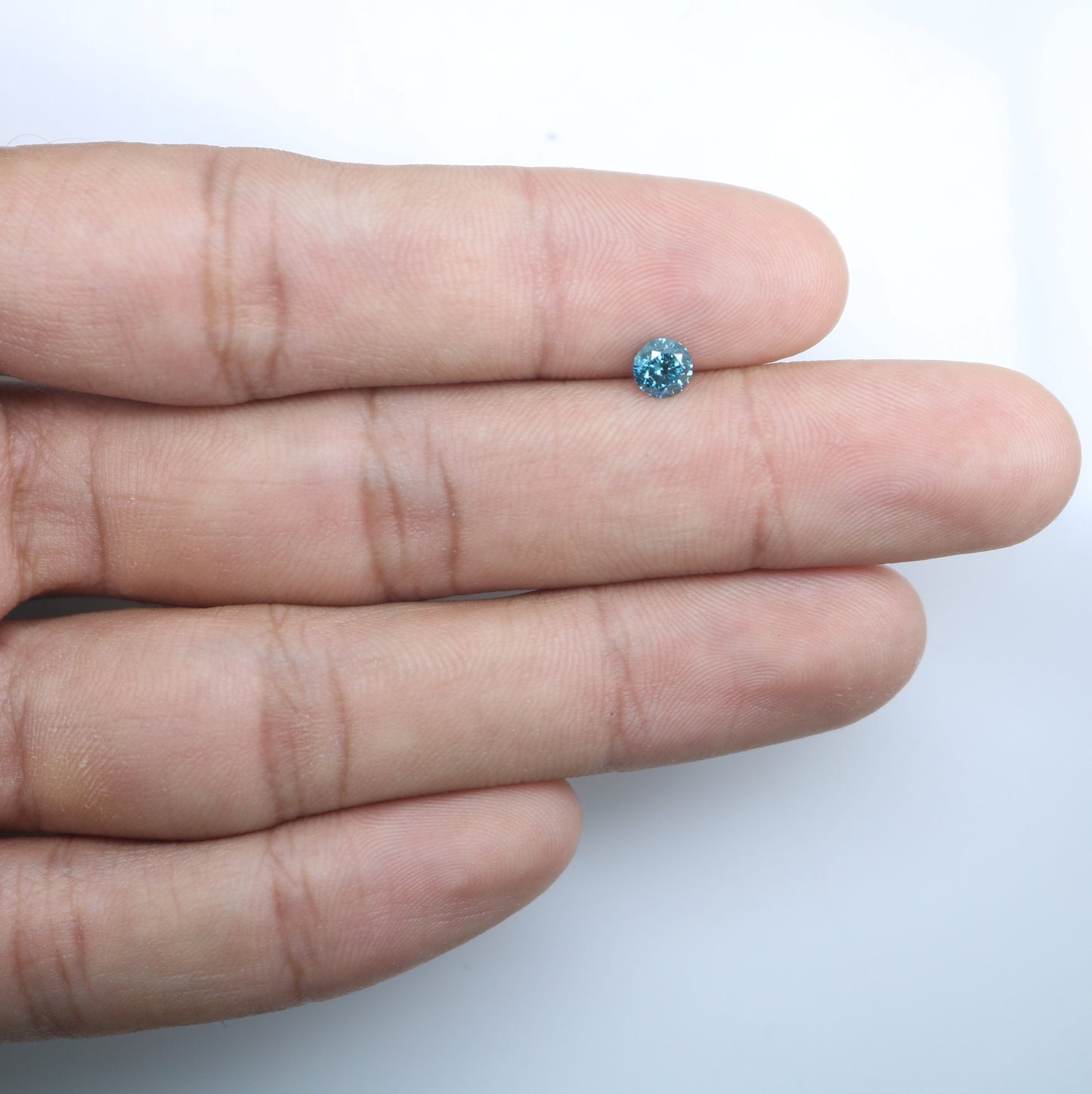 0.48 CT Round Brilliant Cut Blue Rustic Polished Diamond | Ideal for Designer Rings and Gold Jewelry | High-Quality Loose Gemstone