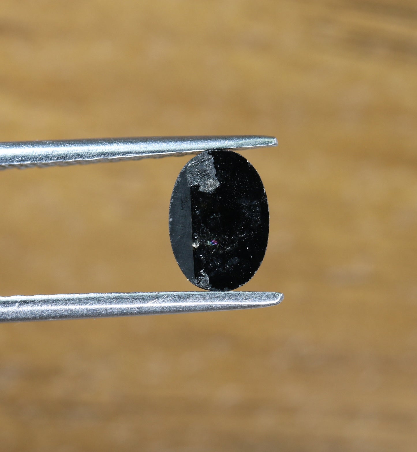 0.94 CT Natural Loose Oval Salt and Pepper Diamond | Black Color, 7.00mm Rose Cut Oval Shape | Gold Ring Diamond