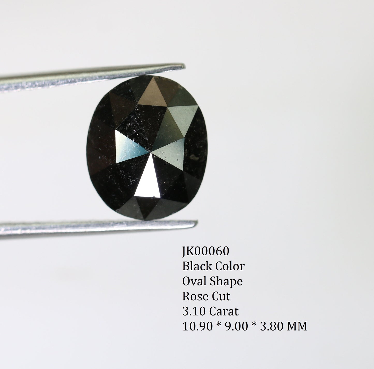 3.10 CT Fancy Black Oval Diamond | Loose Polished Big Diamond for Wedding Ring | Gold Ring Diamond