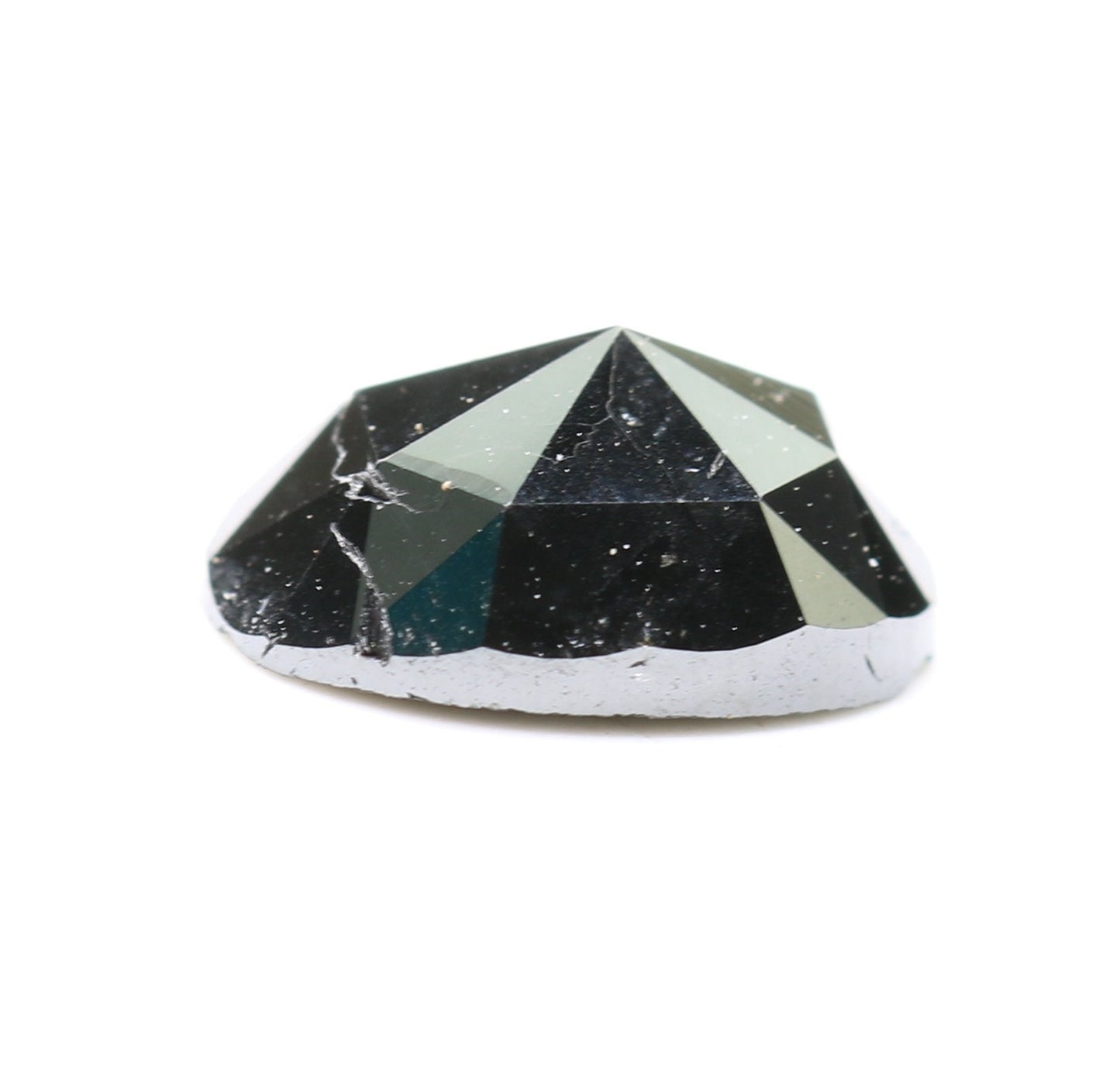 0.94 CT Natural Loose Oval Salt and Pepper Diamond | Black Color, 7.00mm Rose Cut Oval Shape | Gold Ring Diamond