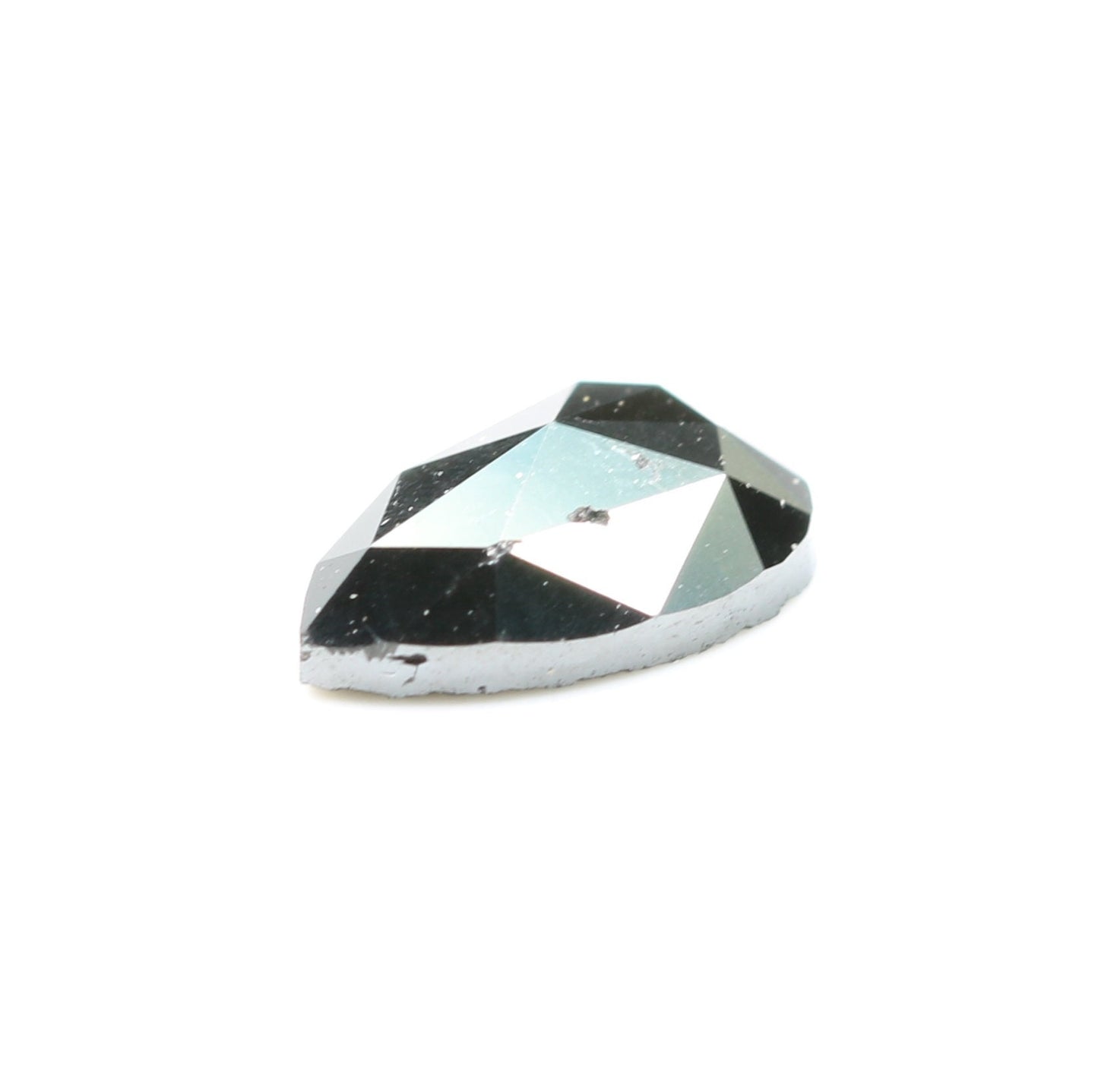 0.42 CT Black Rose Cut Pear Shape 6MM Diamond | Loose Stunning Gem for Custom Proposal Ring | Unique Gold Ring Accent