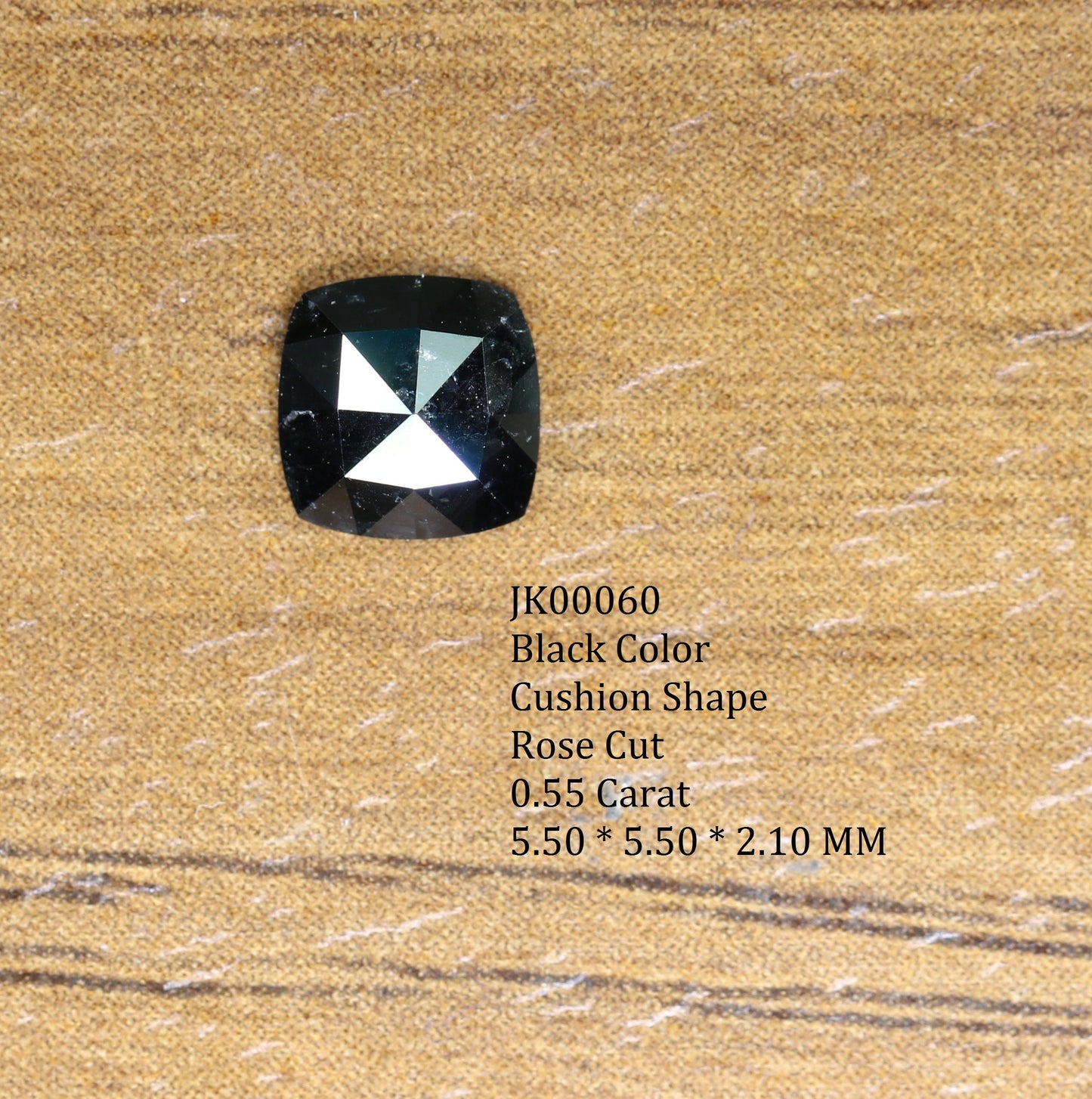 0.55 CT Natural Loose Black Cushion Diamond | Fancy Polished Cut for Antique or Proposal Ring | Black Color Diamond