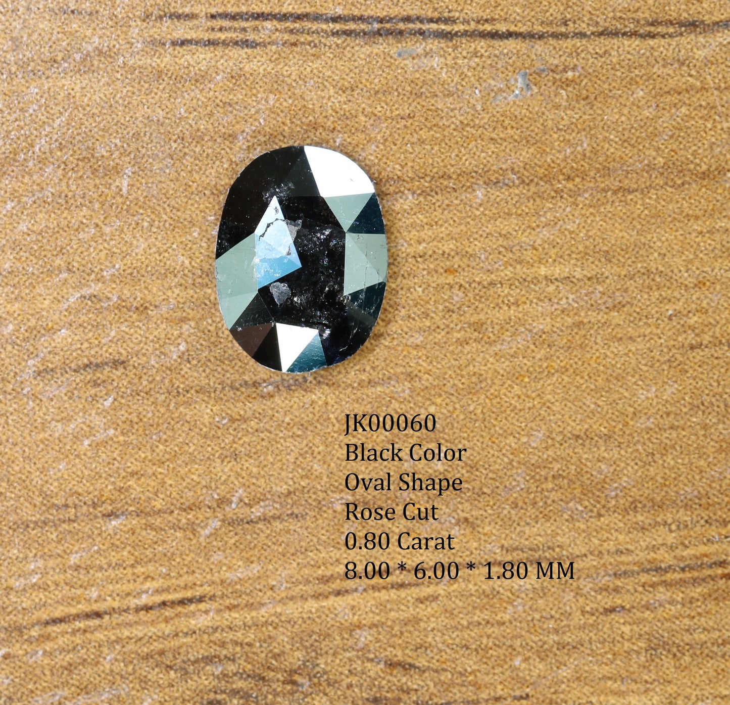 0.80 CT Natural Loose Oval Black Grey Salt and Pepper Diamond | Real Diamond for Engagement Ring