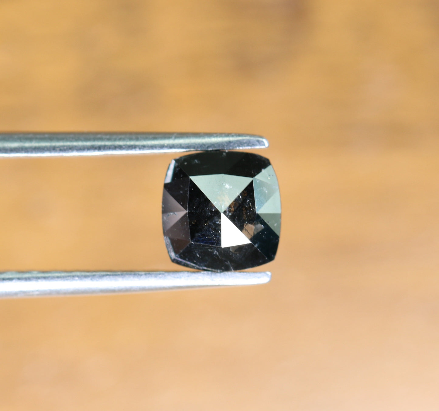 0.55 CT Natural Loose Black Cushion Diamond | Fancy Polished Cut for Antique or Proposal Ring | Black Color Diamond