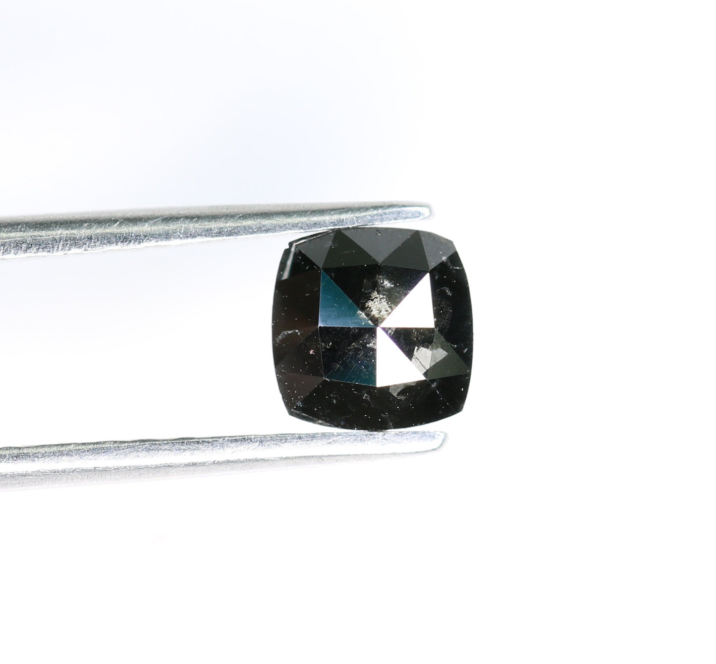 0.55 CT Natural Loose Black Cushion Diamond | Fancy Polished Cut for Antique or Proposal Ring | Black Color Diamond