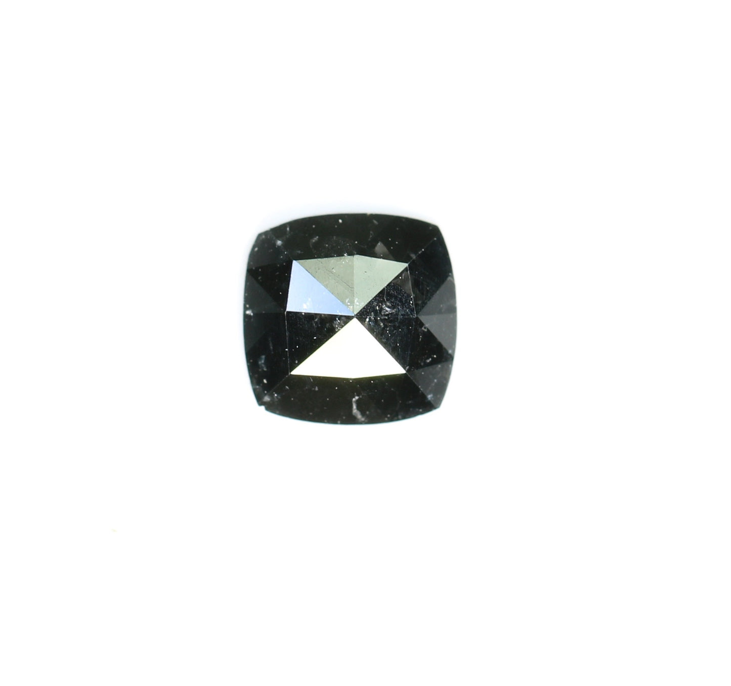 0.55 CT Natural Loose Black Cushion Diamond | Fancy Polished Cut for Antique or Proposal Ring | Black Color Diamond