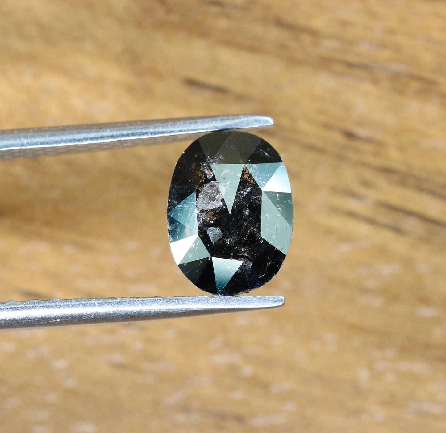0.80 CT Natural Loose Oval Black Grey Salt and Pepper Diamond | Real Diamond for Engagement Ring