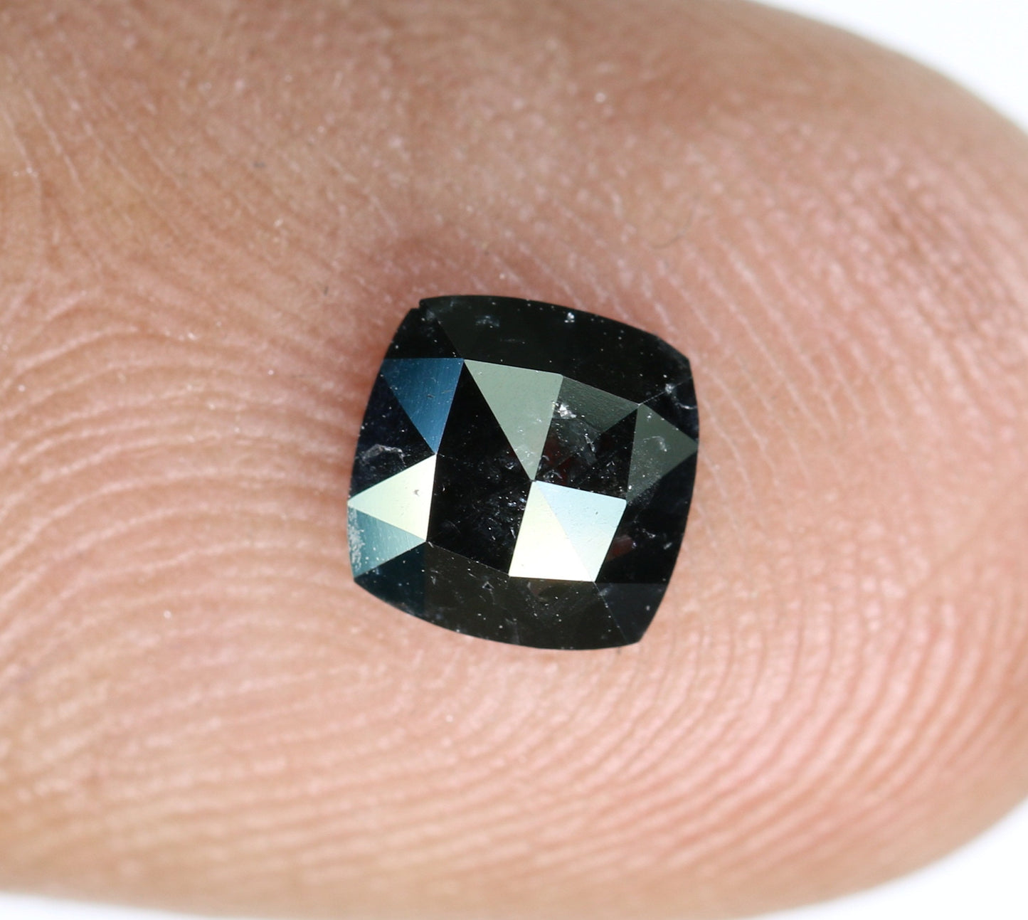 0.55 CT Natural Loose Black Cushion Diamond | Fancy Polished Cut for Antique or Proposal Ring | Black Color Diamond