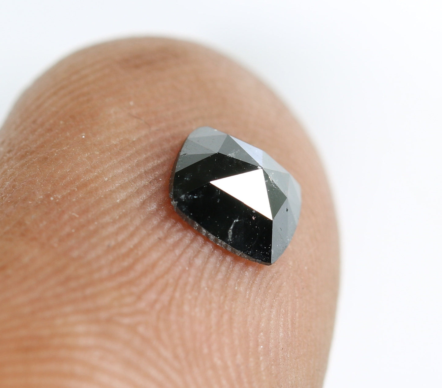 0.55 CT Natural Loose Black Cushion Diamond | Fancy Polished Cut for Antique or Proposal Ring | Black Color Diamond