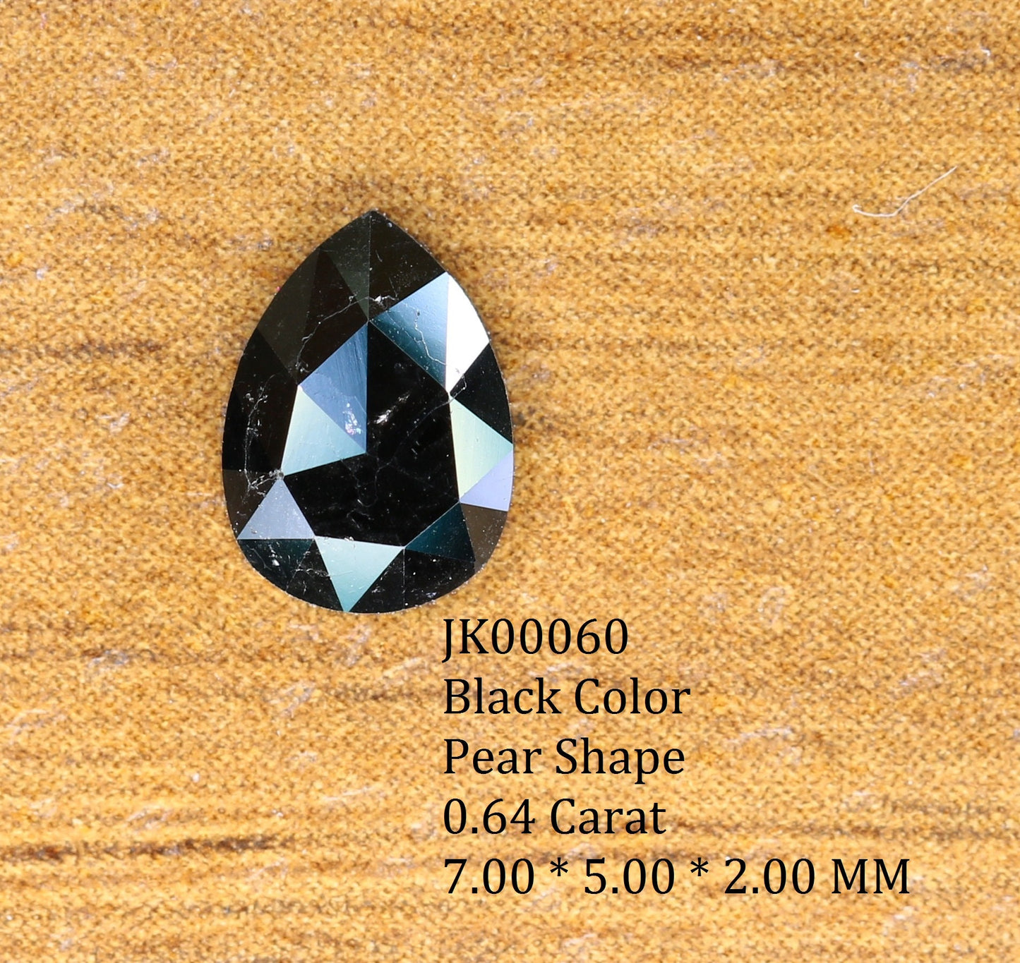 0.64 CT Cut Black Natural Diamond | Loose Eco-Friendly Pear Diamond for Custom Proposal Ring | Unique Engagement Gem for Her