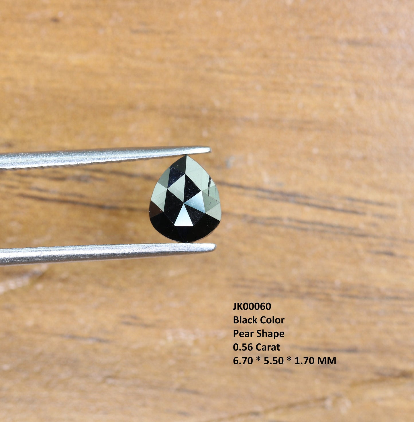 0.56 CT Pear Shape Brilliant Cut Natural Loose Diamond | Heated Black Color | Fancy Black Pear Cut Gem for Unique Jewelry Designs