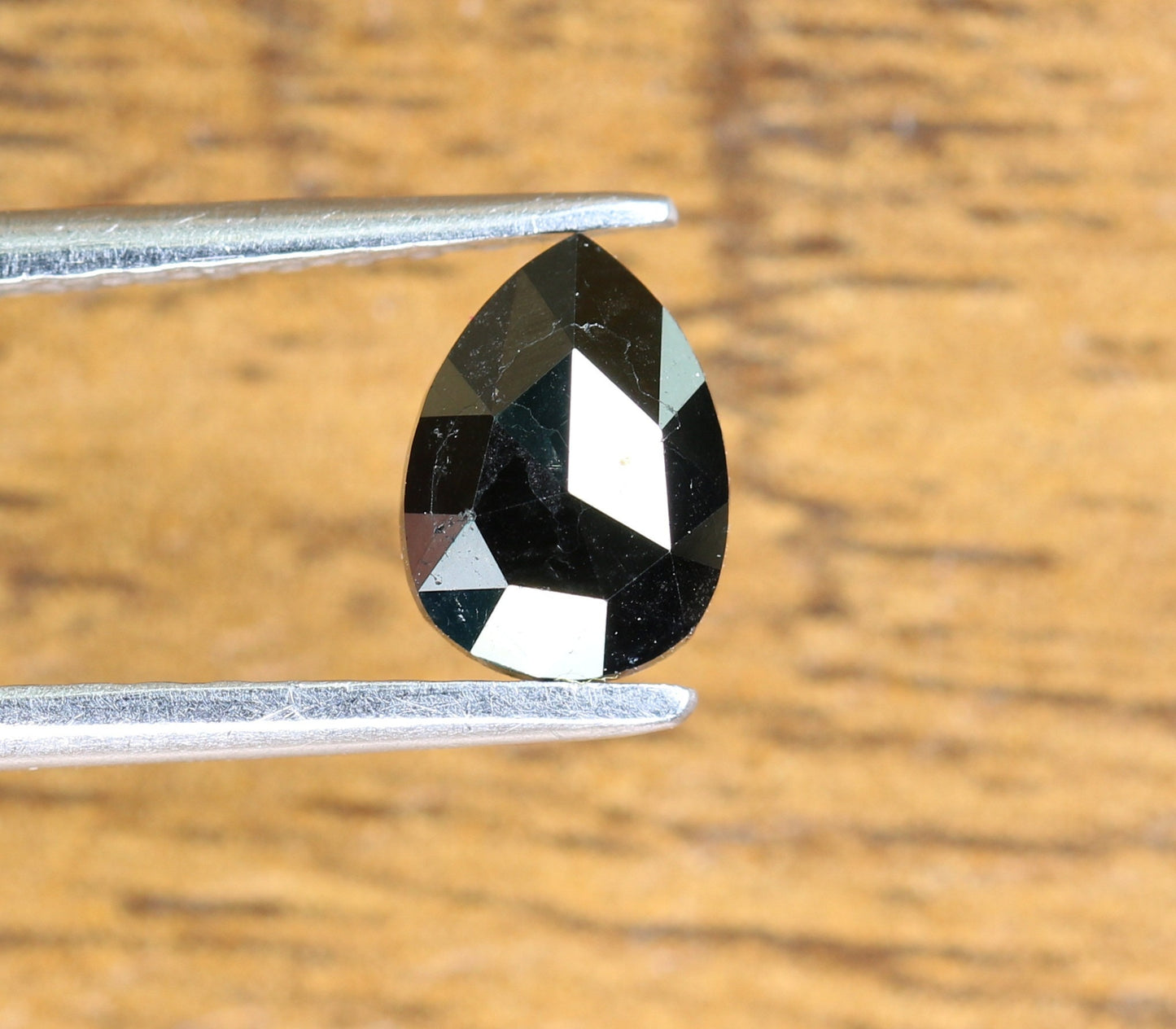 0.56 CT Pear Shape Brilliant Cut Natural Loose Diamond | Heated Black Color | Fancy Black Pear Cut Gem for Unique Jewelry Designs