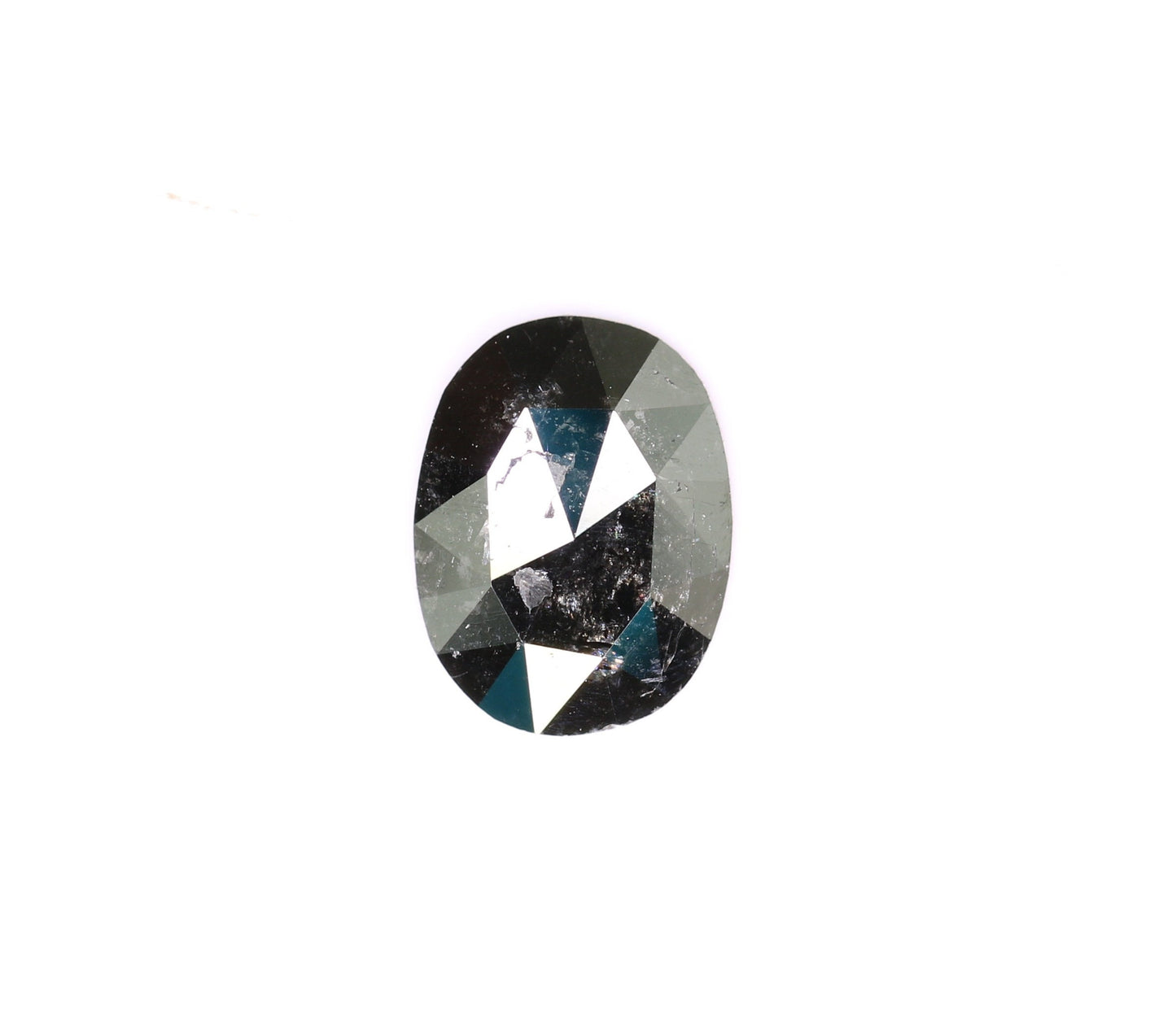 0.80 CT Natural Loose Oval Black Grey Salt and Pepper Diamond | Real Diamond for Engagement Ring