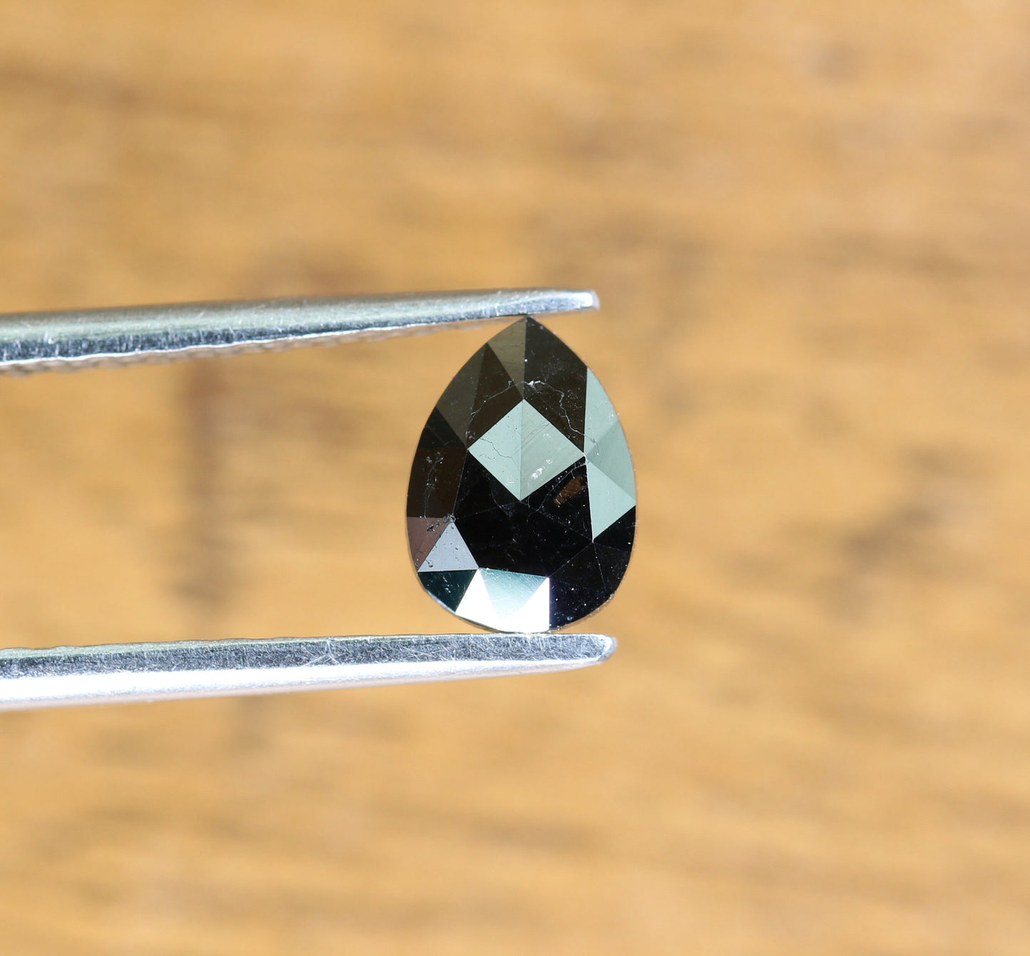 0.56 CT Pear Shape Brilliant Cut Natural Loose Diamond | Heated Black Color | Fancy Black Pear Cut Gem for Unique Jewelry Designs