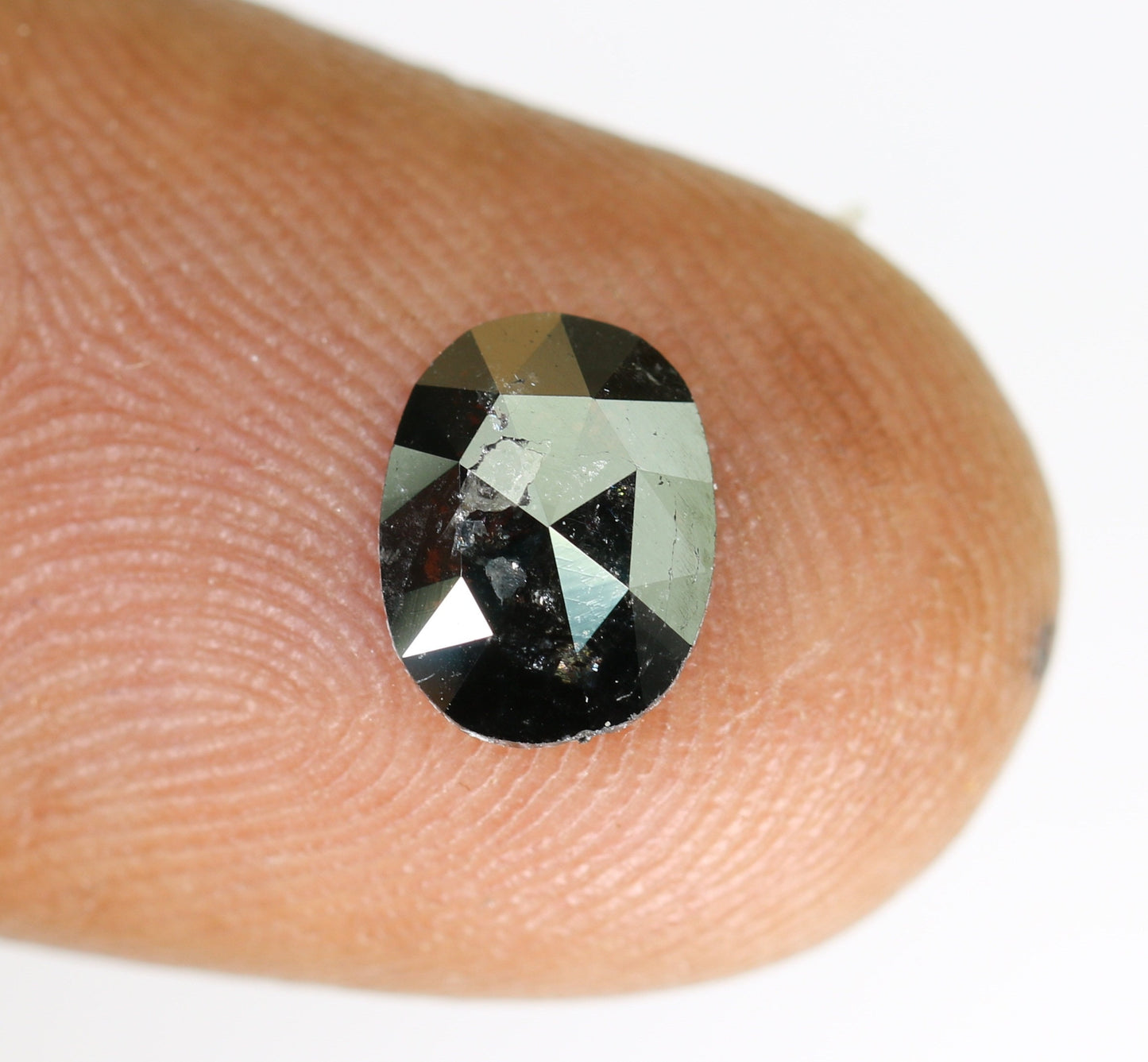 0.80 CT Natural Loose Oval Black Grey Salt and Pepper Diamond | Real Diamond for Engagement Ring