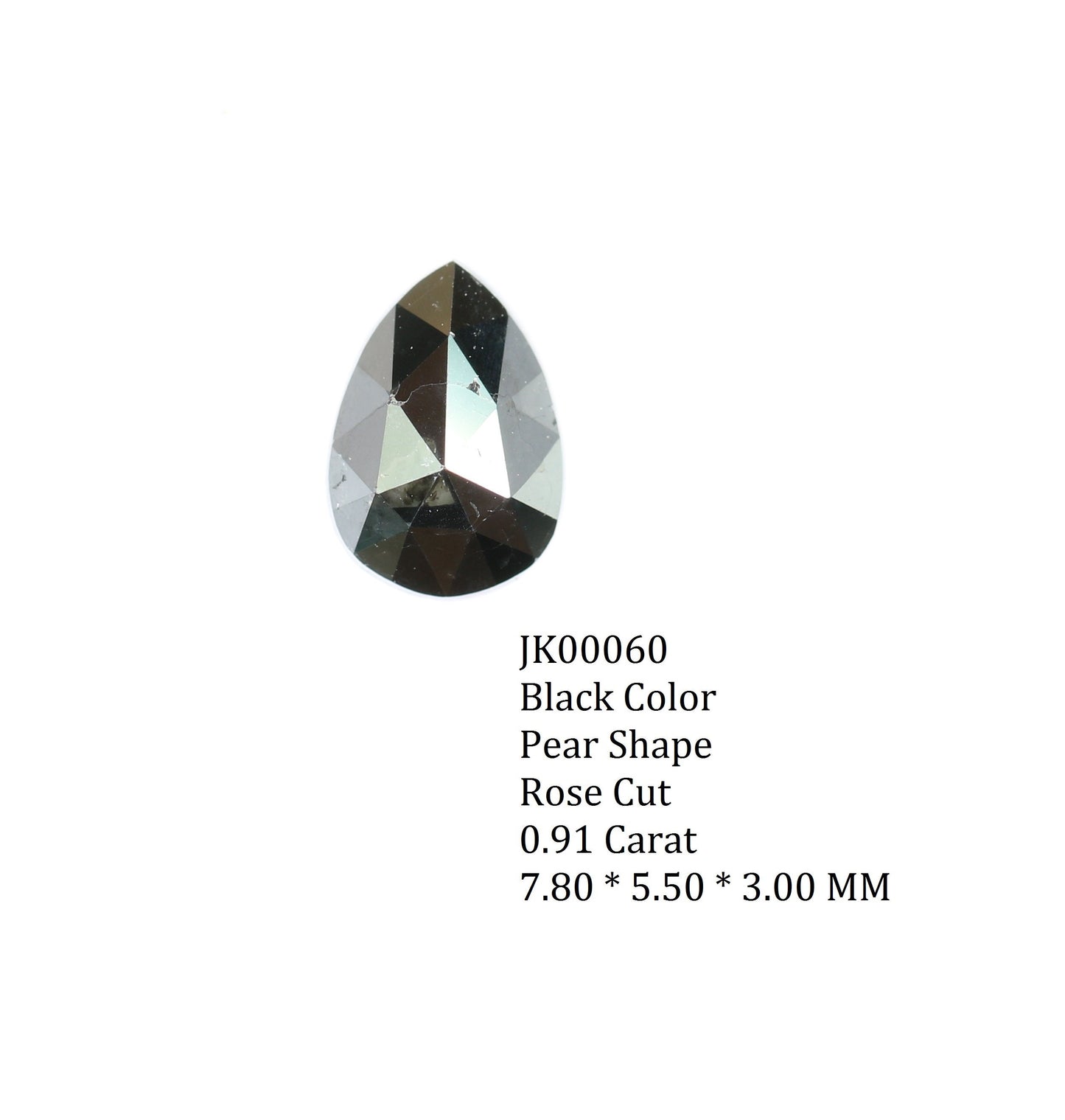 0.56 CT Pear Shape Brilliant Cut Natural Loose Diamond | Heated Black Color | Fancy Black Pear Cut Gem for Unique Jewelry Designs