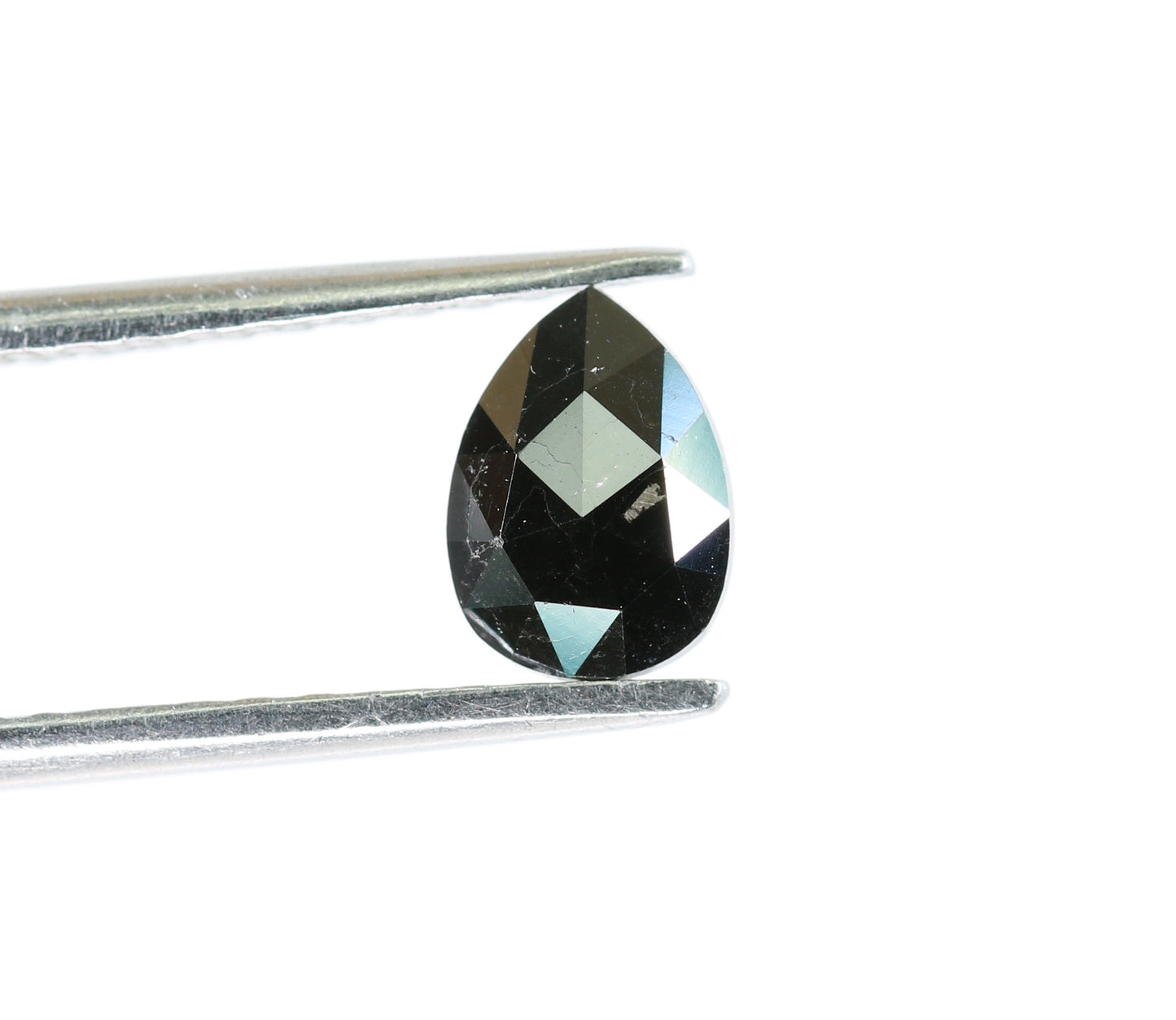 0.56 CT Pear Shape Brilliant Cut Natural Loose Diamond | Heated Black Color | Fancy Black Pear Cut Gem for Unique Jewelry Designs