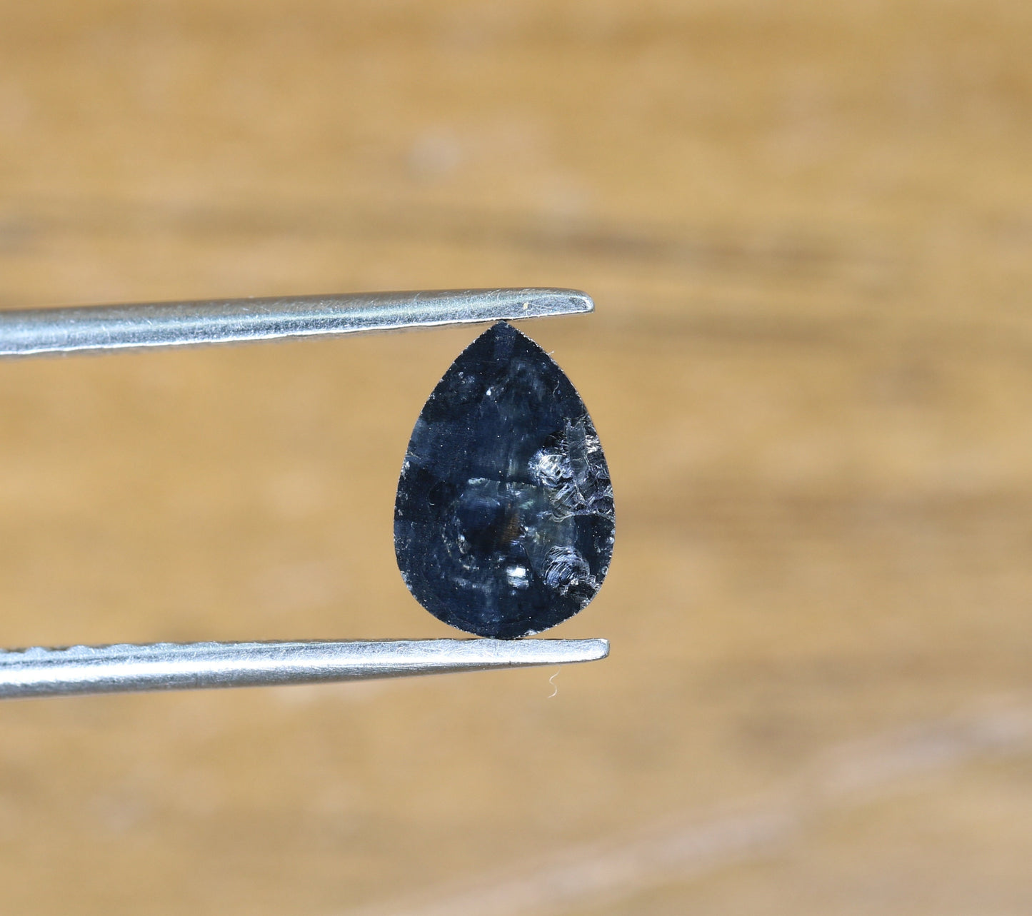 0.56 CT Pear Shape Brilliant Cut Natural Loose Diamond | Heated Black Color | Fancy Black Pear Cut Gem for Unique Jewelry Designs